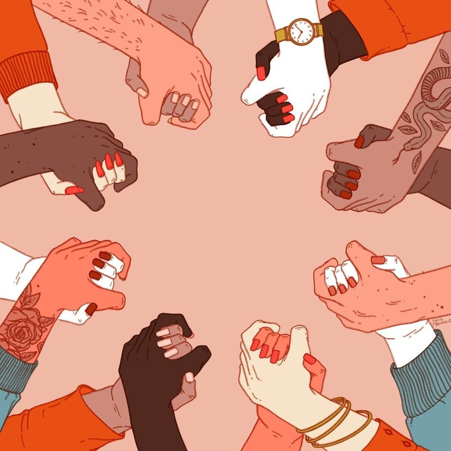 Solidarity, an art print by Julia Bernhard. Solidarity illustration, Feminism art, Black lives matter art