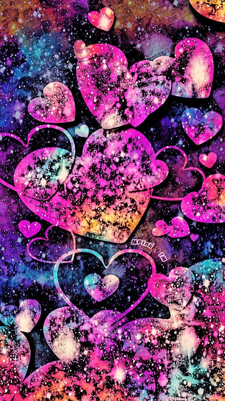 Glitter Galaxy Heart Wallpaper