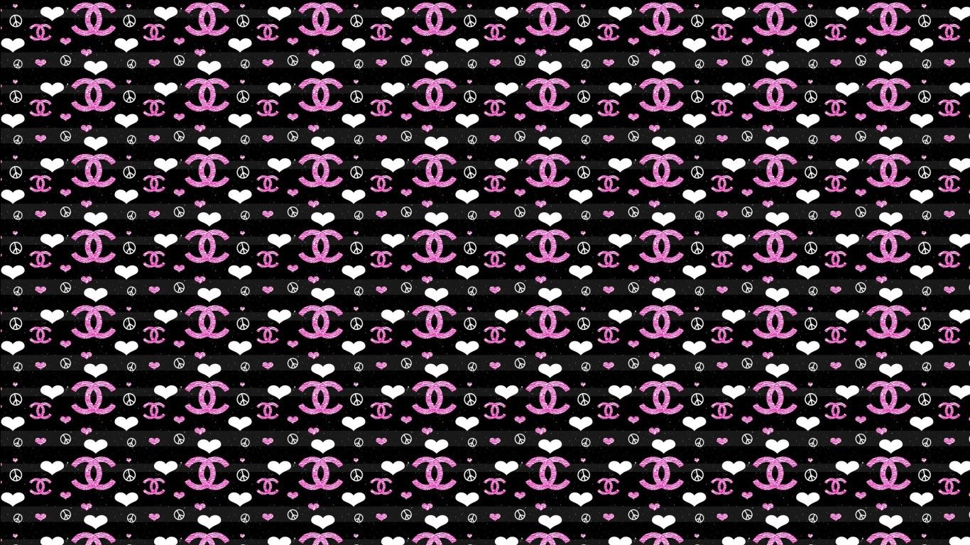 multiple pink chanel logo in black background HD chanel Wallpaper