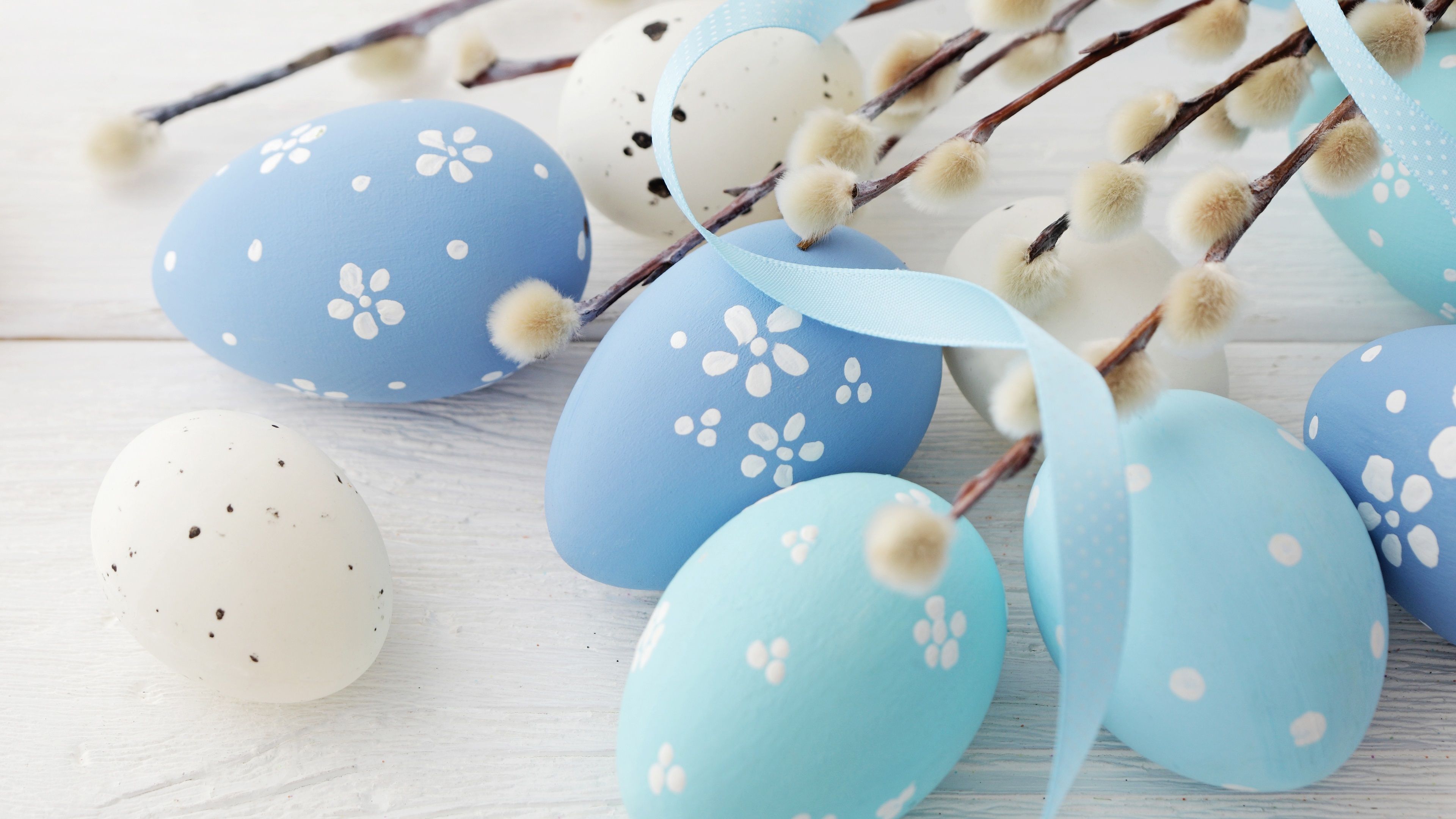 Wallpaper Blue eggs, Happy Easter 3840x2160 UHD 4K Picture, Image