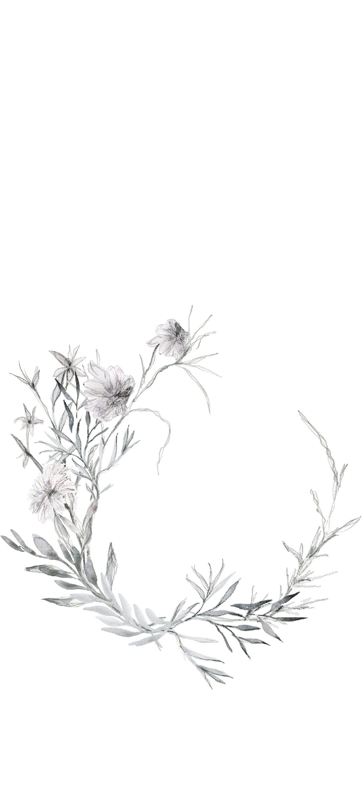 iPhone Floral Drawing Wallpaper