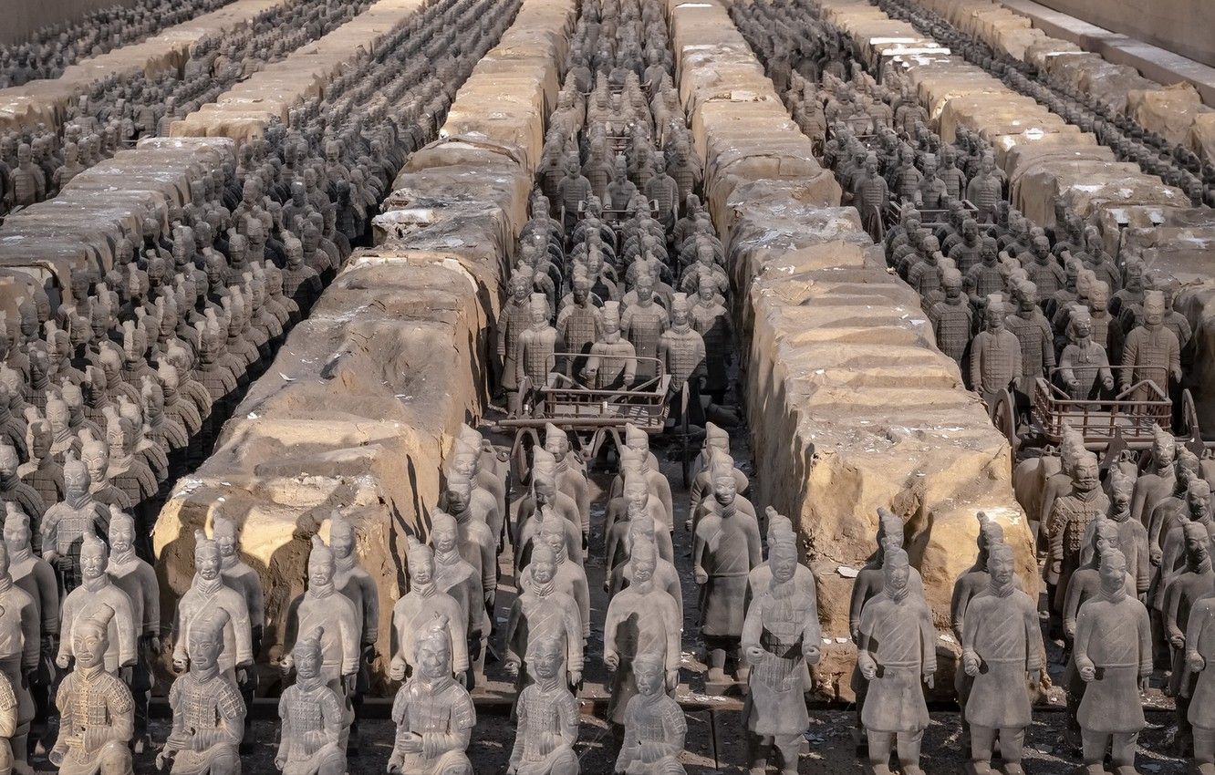 Wallpaper soldiers, China, terracotta army image for desktop, section разное