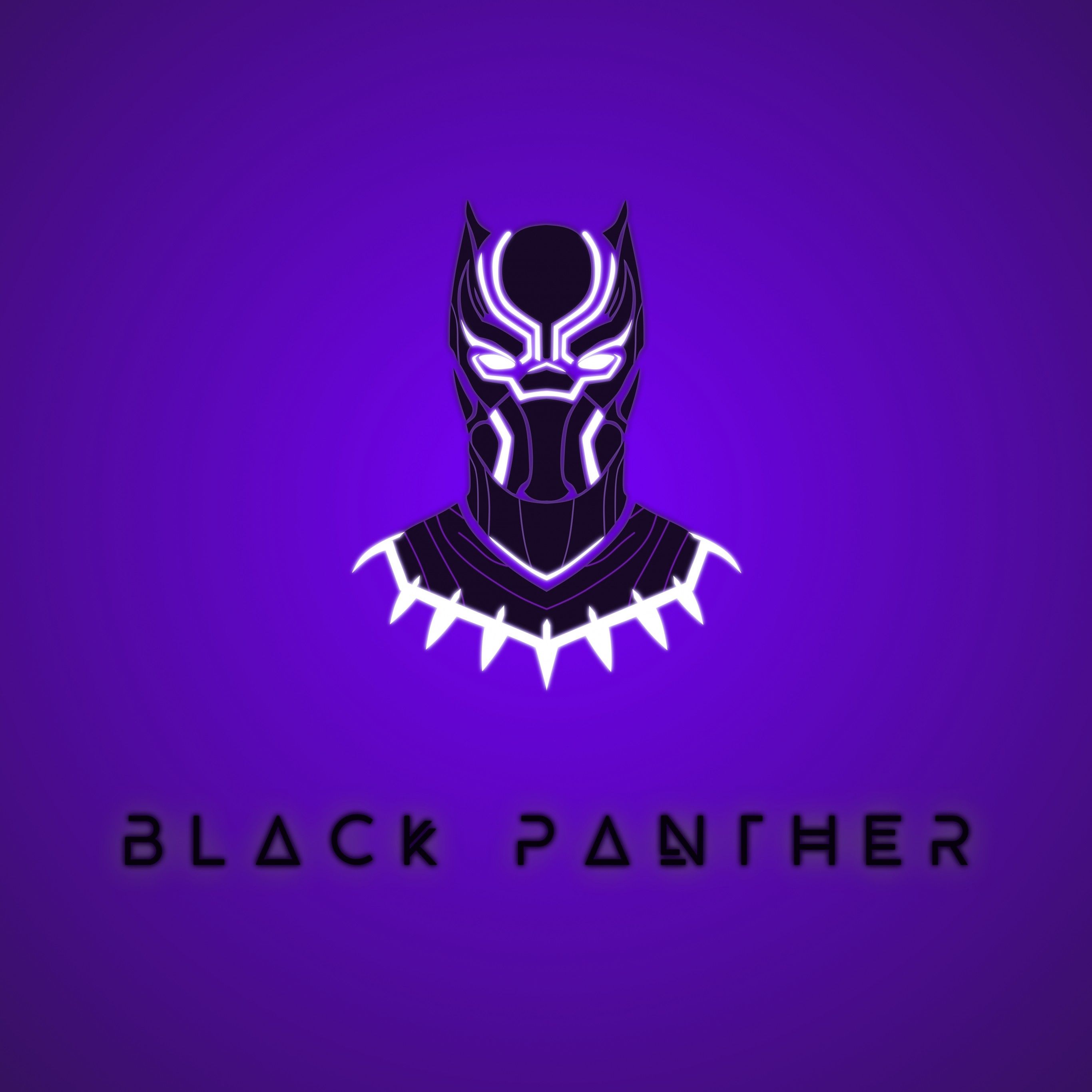 Black Panther 4K Wallpaper, Minimal art, Marvel Superheroes, Purple background, 5K, 8K, Graphics CGI