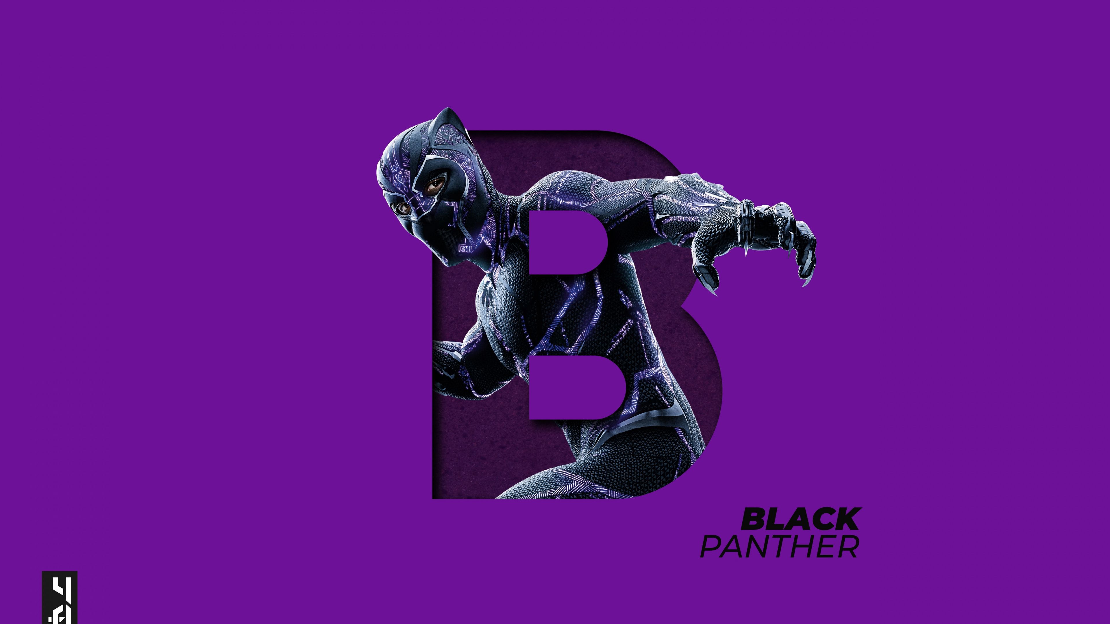 Download Black Panther, minimal, superhero, artwork wallpaper, 3840x2160, 4K UHD 16:9, Widescreen