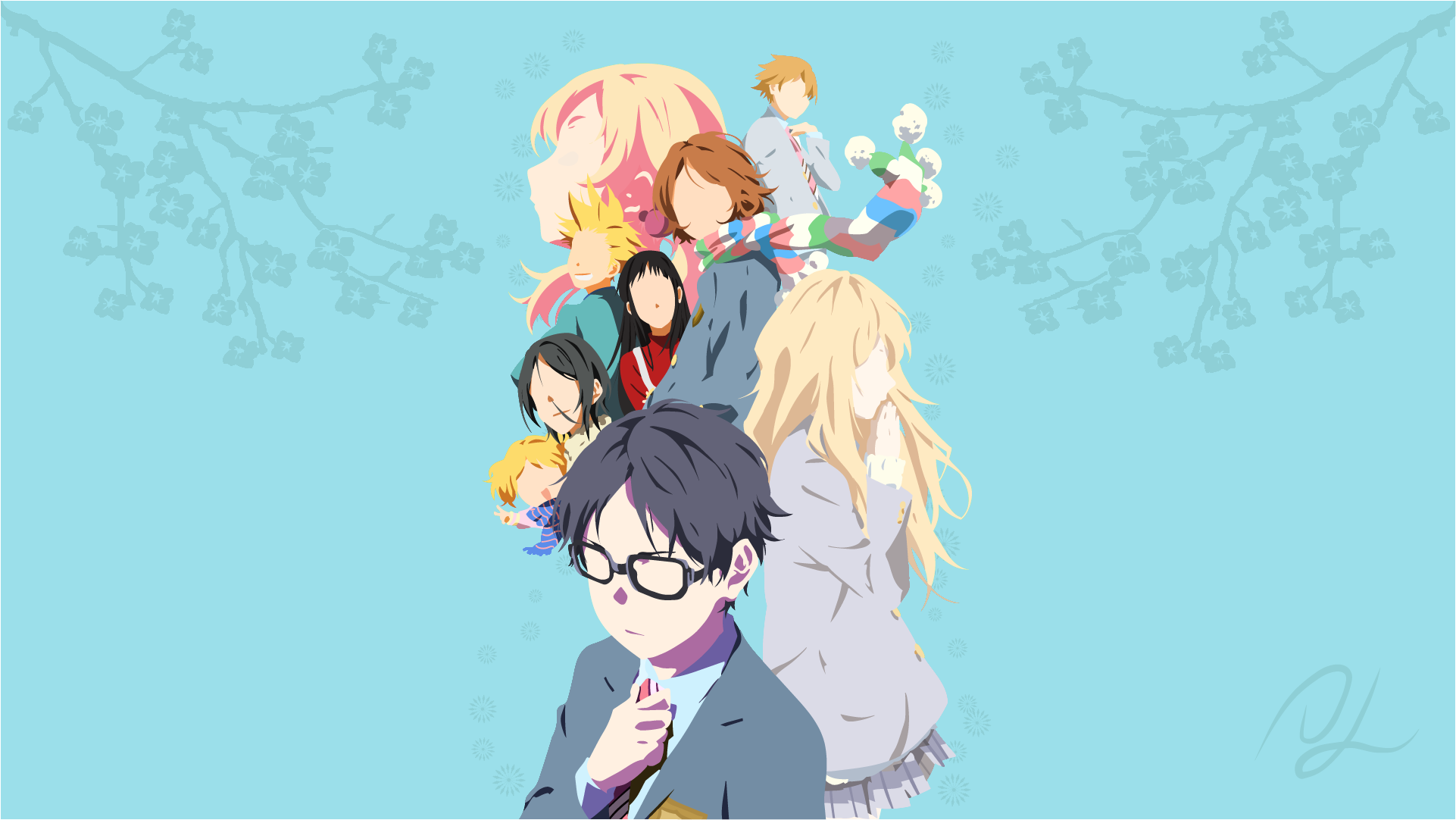 shigatsu wa kimi no uso arima kousei sawabe tsubaki megane tagme wallpaper, #596123