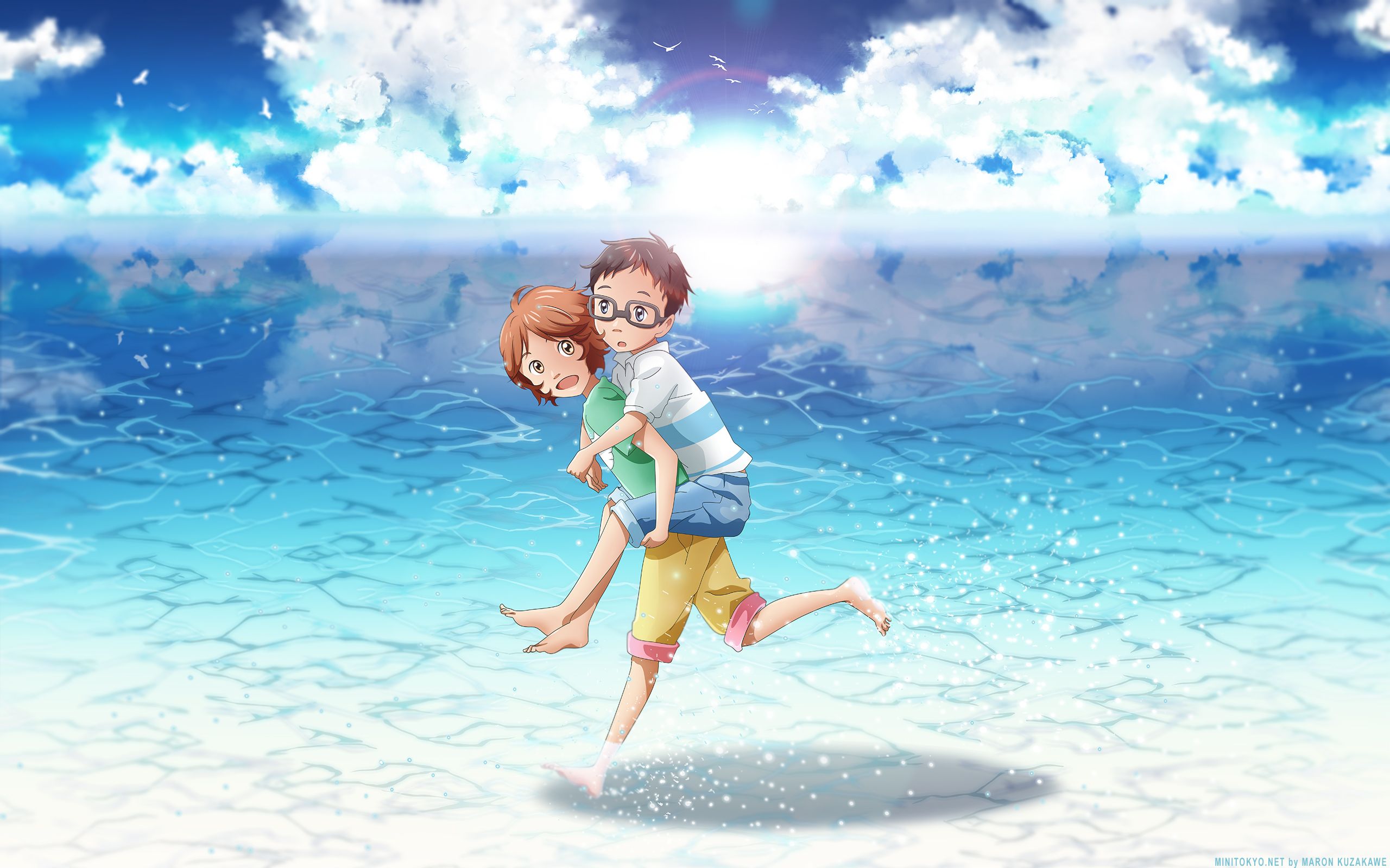 Download wallpaper from anime Your Lie in April with tags: Windows 10, Kousei Arima, Tsubaki Sawabe