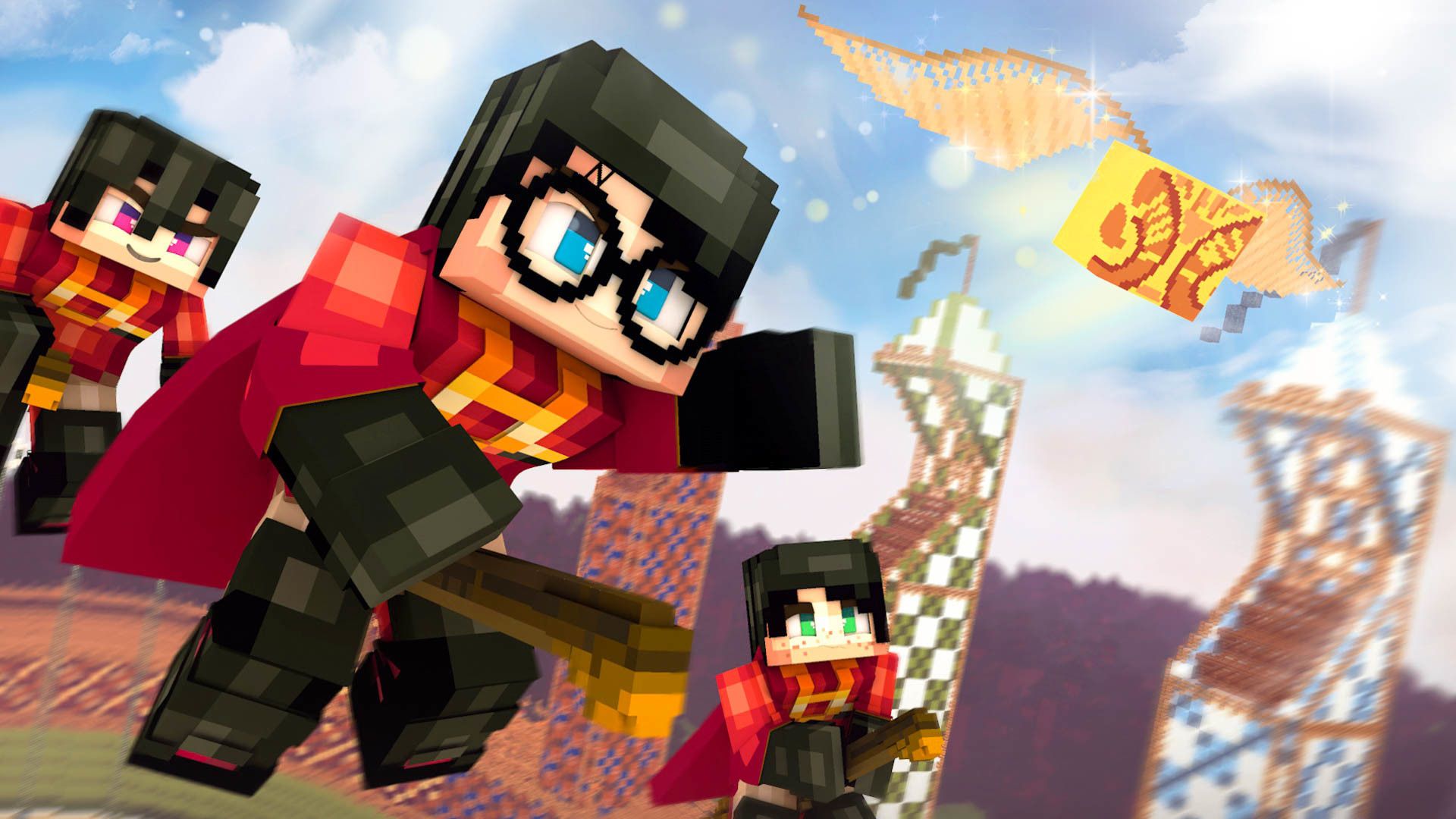 Supawit Oat - [Minecraft Wallpaper] Harry Potter Quidditch