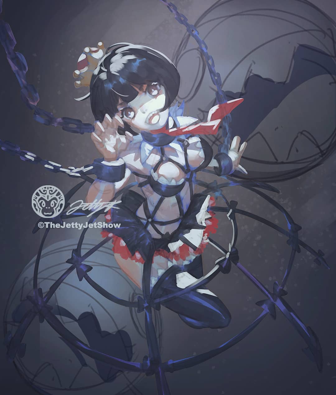 TheJettyJetShow - #chompette #dailysketch 18 last of the #Toadettes Crown girls! still need render. #Nintendo not claiming the Ettes as official, is good thing 4 artist.means we hav full ownership ovr