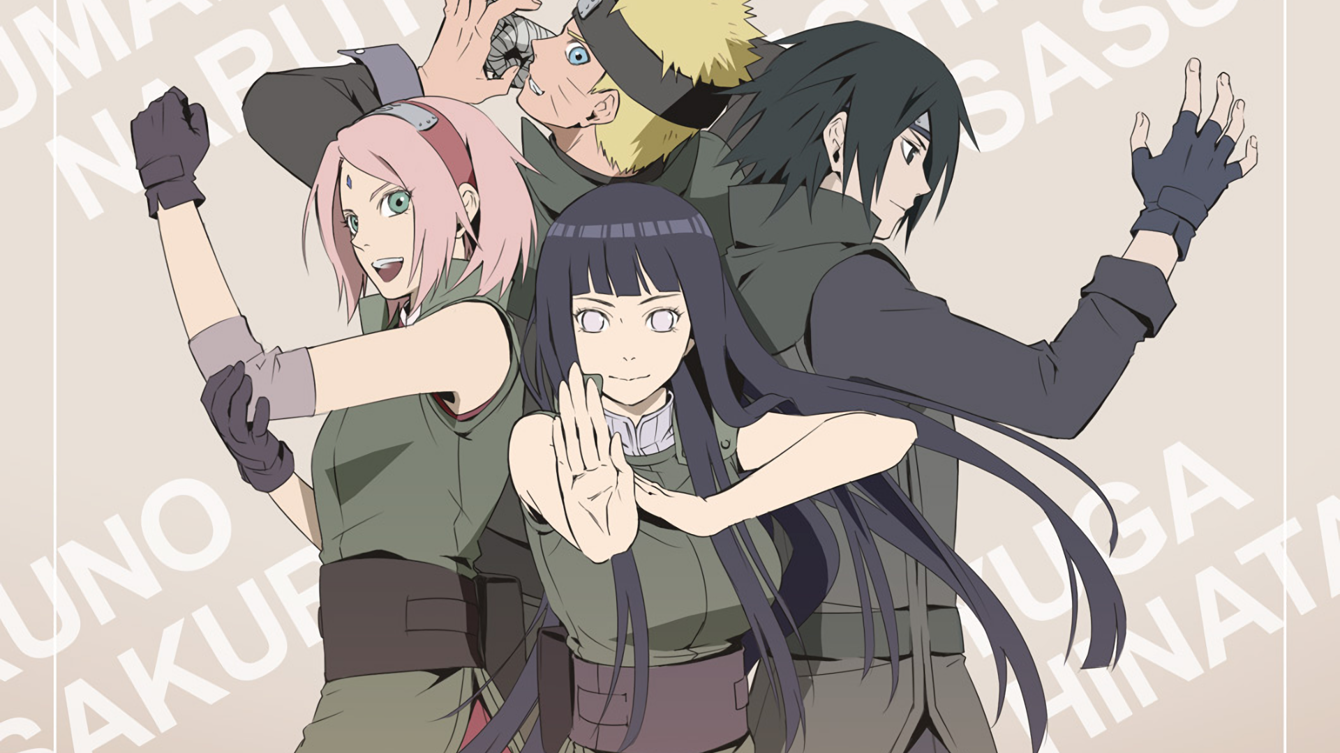 Download 1920x1080 Naruto, Team Sakura, Sasuke, Hinata Wallpaper for Widescreen