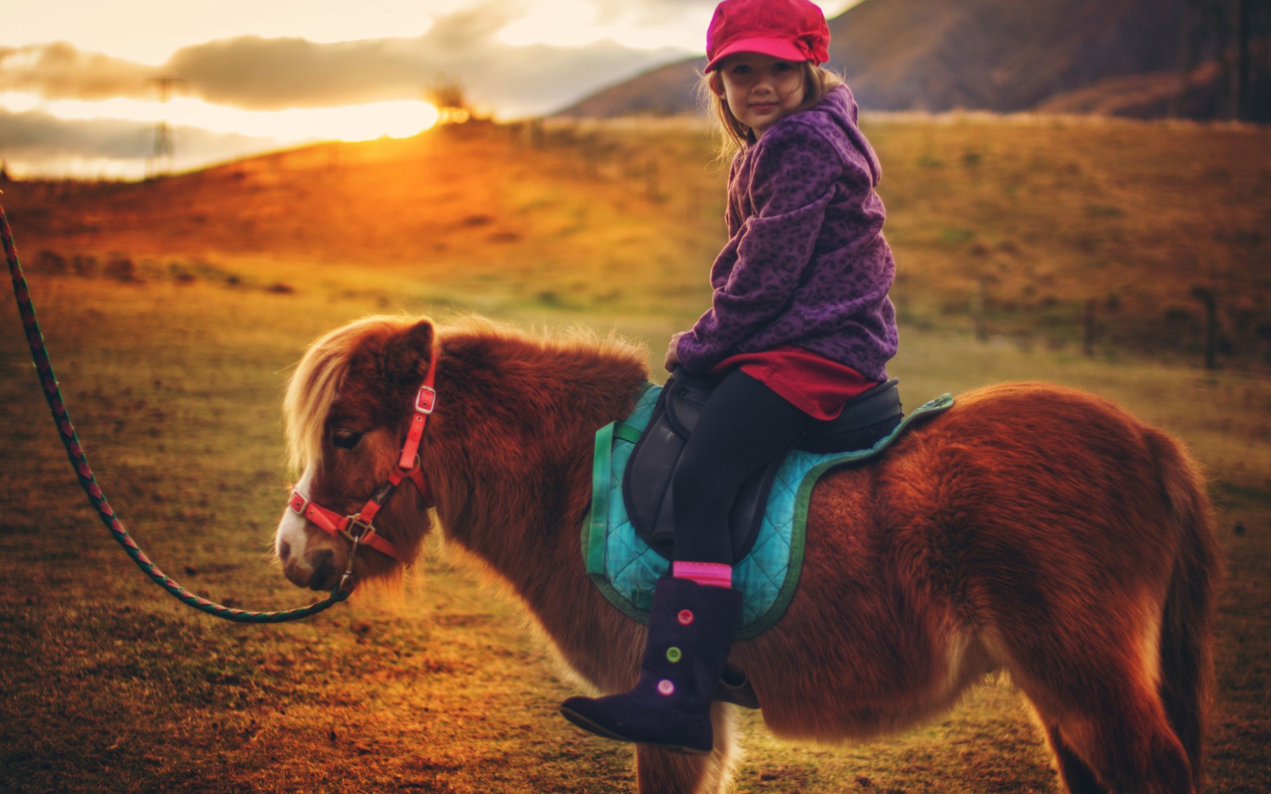 Baby Girl On Small Horse And Girl Baby Wallpaper & Background Download
