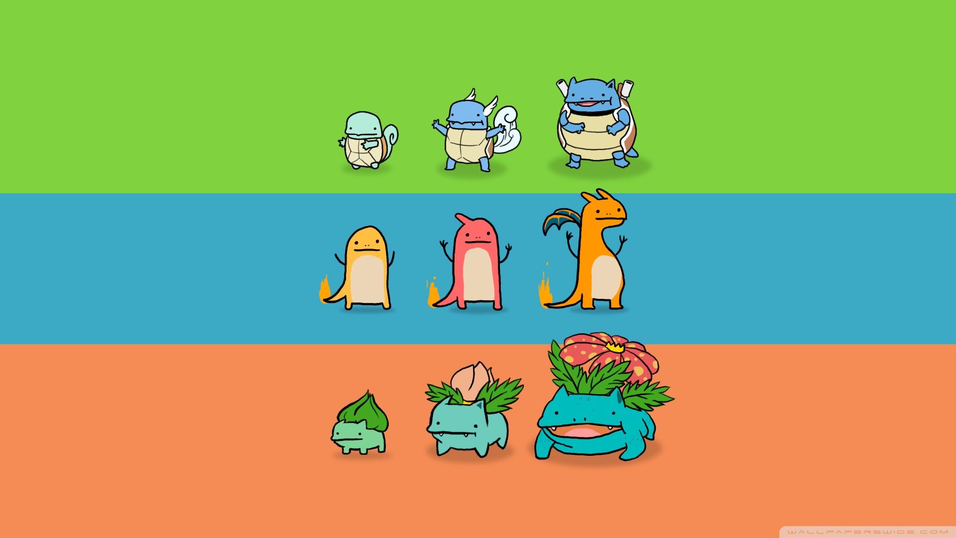 Download Bulbasaur Charmander And Squirtle Wallpaper 1920x1080