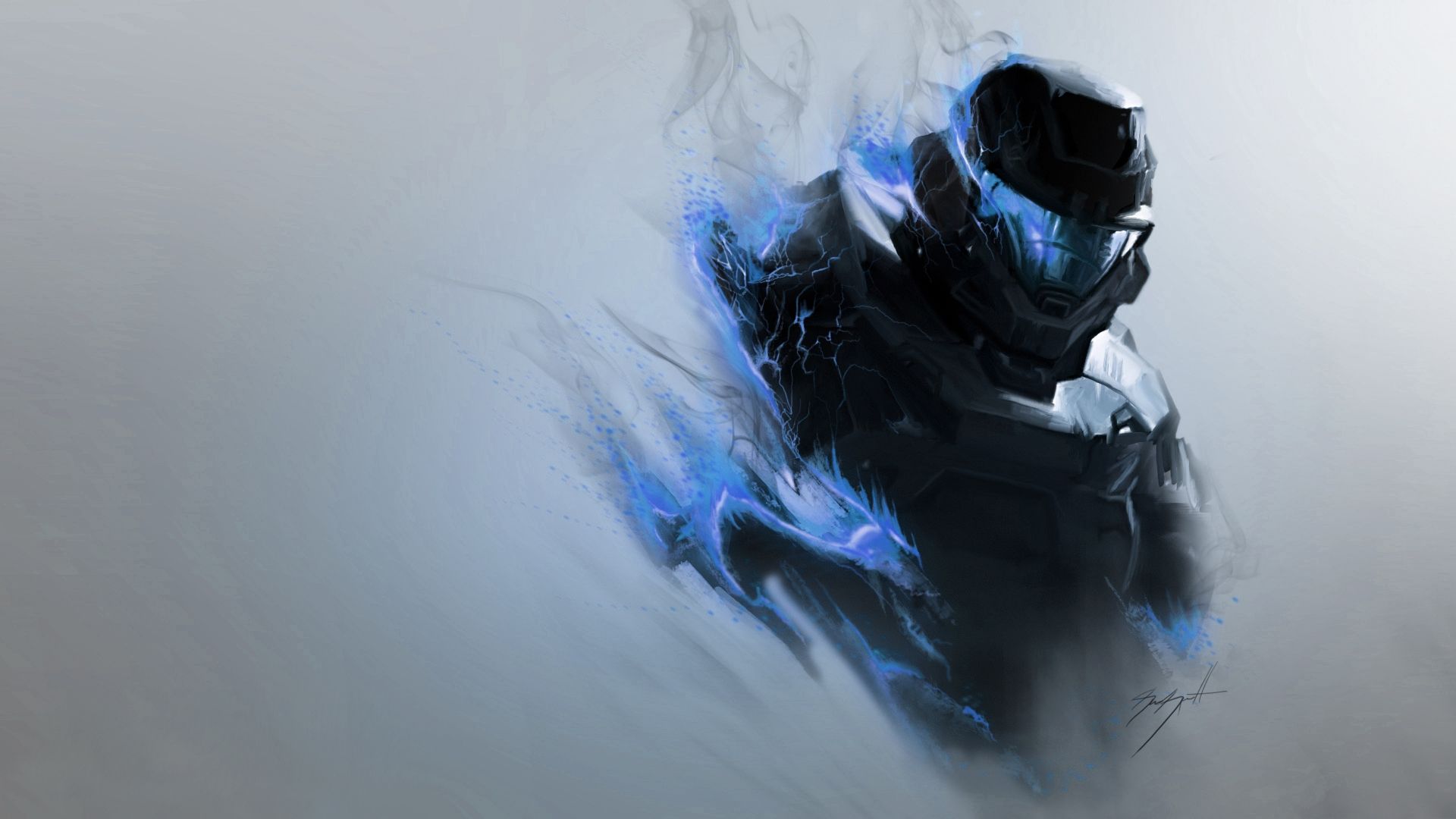 Wallpaper, smoke, soldier, blue, helmet, armor, Halo, screenshot, computer wallpaper, atmosphere of earth, extreme sport 1920x1080