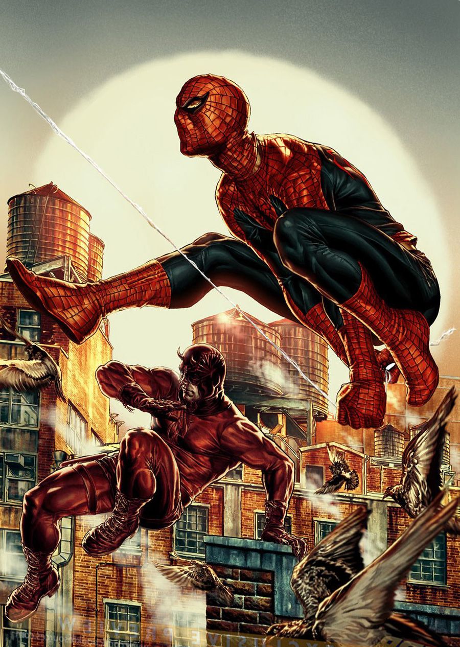 Comics Spiderman Daredevil Marvel Comics Movies Birds Flying Wallpaper HD / Desktop and Mobile Background