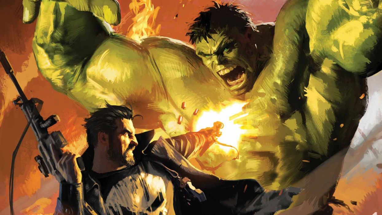 Hulk (comic character) The Punisher artwork Marvel Comics wallpaperx1080