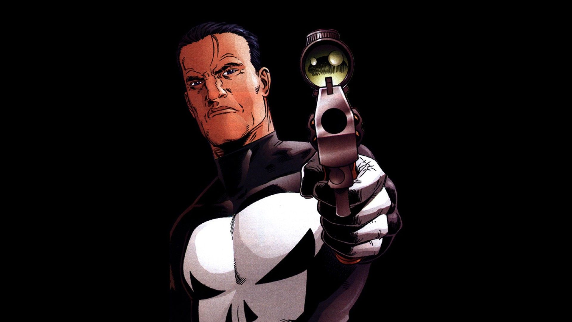 The Punisher, Frank Castle, Marvel Comics, Illustration, Black Background Wallpaper HD / Desktop and Mobile Background