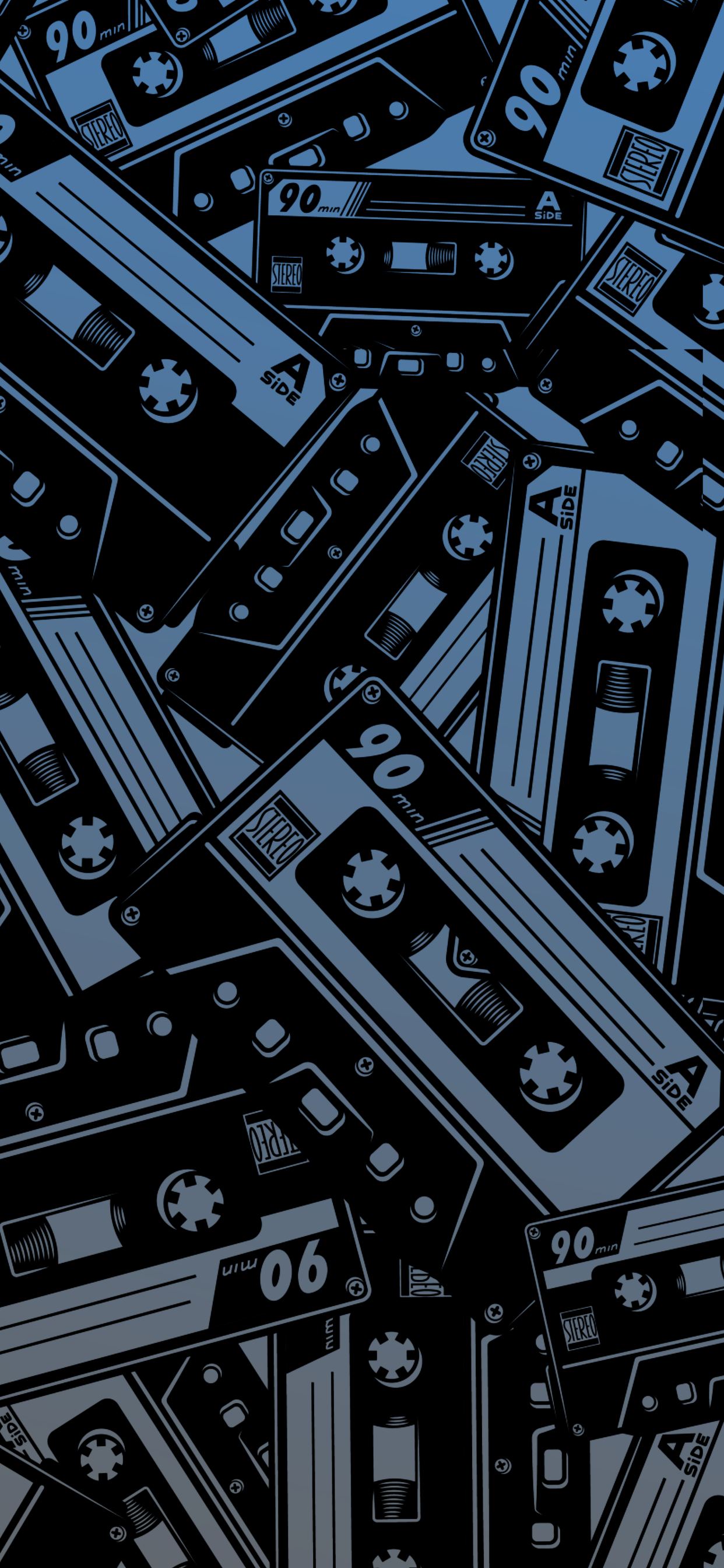 Black wallpaper cassette tape