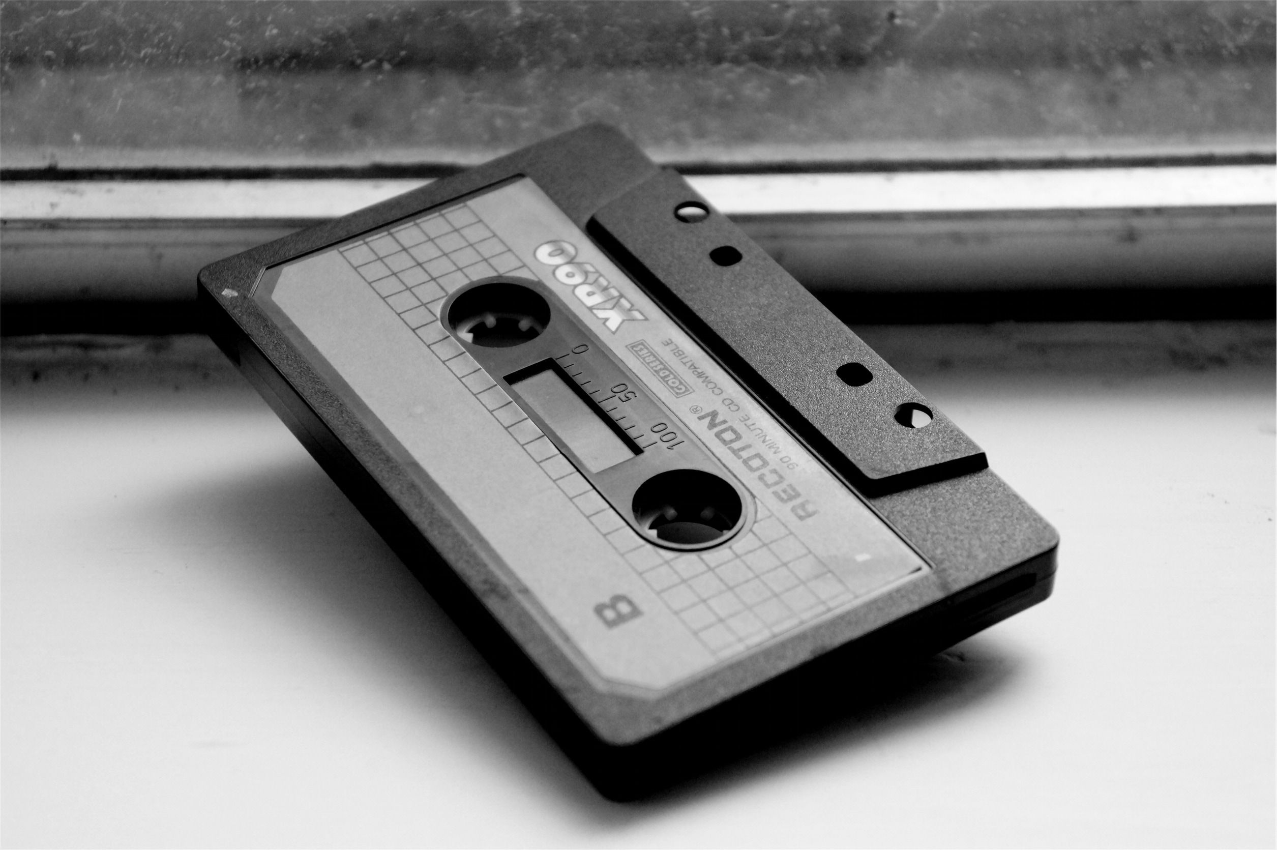 Cassette Tape Black And White HD Wallpaper