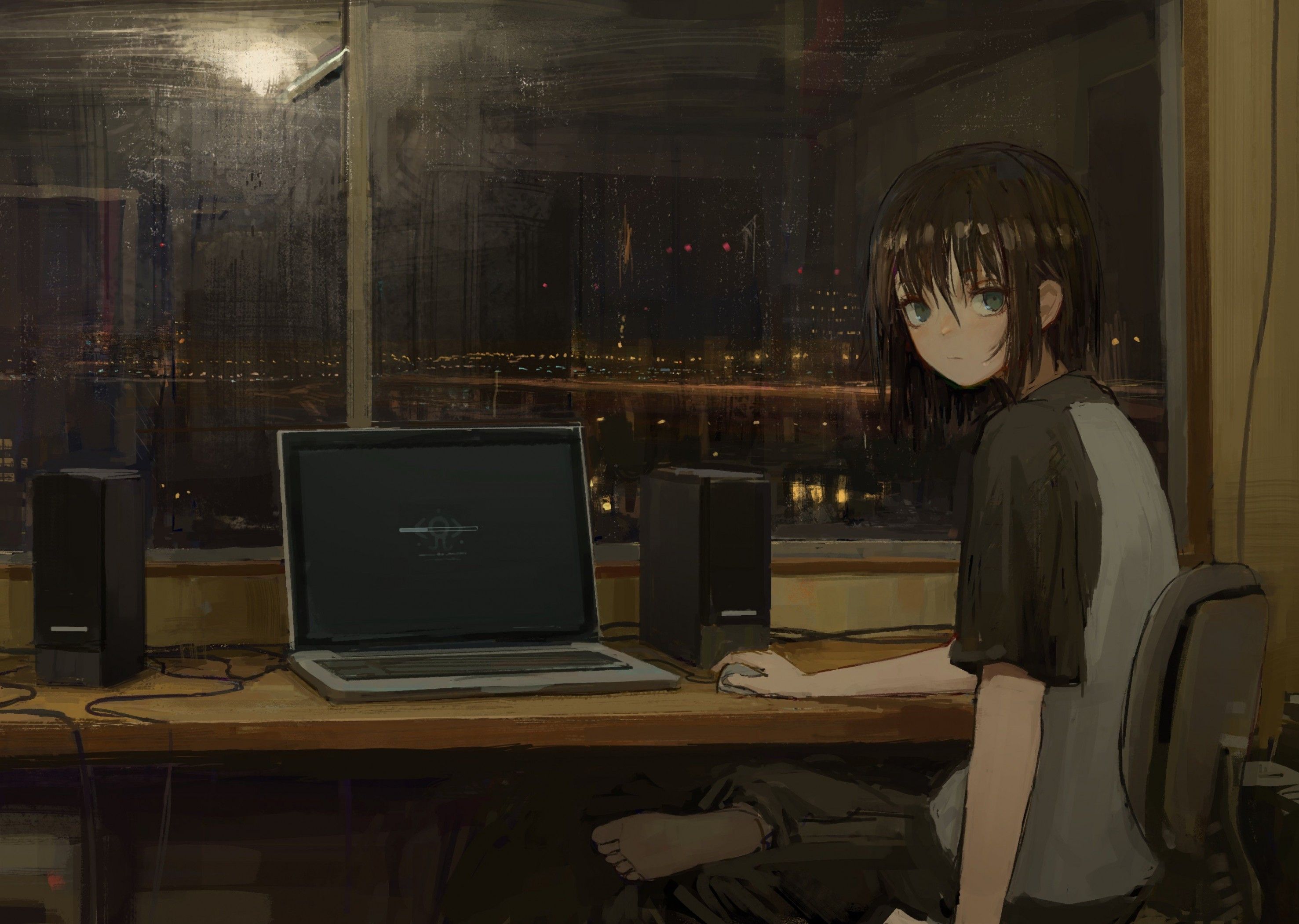 Anime Girl, Room, Bored, Brown Hair, Slice Of Life, Experiments Lain Room