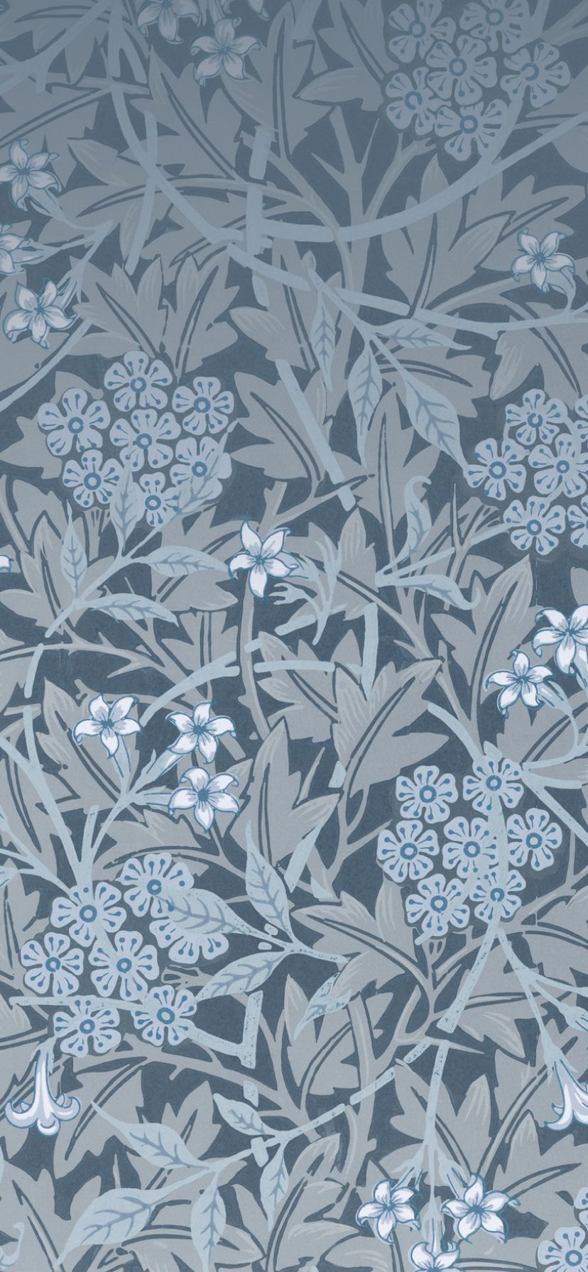 Jasmine Blue by William Morris Vintage Floral Wallpaper