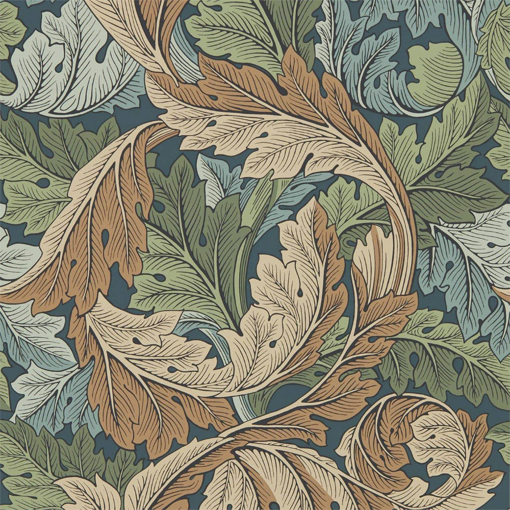 Acanthus Wallpaper Blue / Thyme Morris & Co Archive IV The Collector Wallpaper Col. William morris wallpaper, William morris, Acanthus