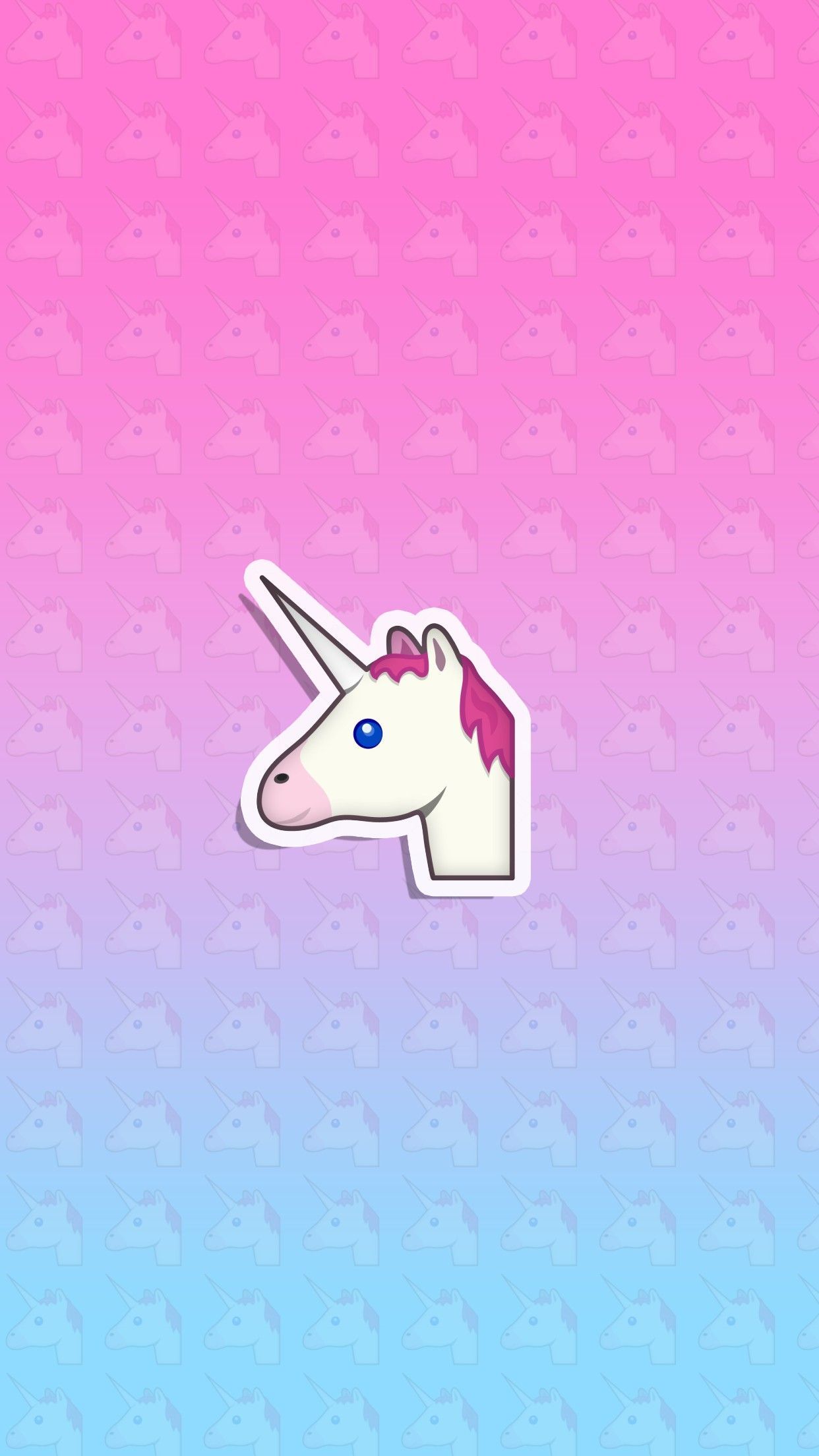 Wallpaper, background, iPhone, Android, HD, unicorn, Pink, Blue, purple, ombre, gradient. Pink unicorn wallpaper, Unicorn emoji wallpaper, Unicorn wallpaper