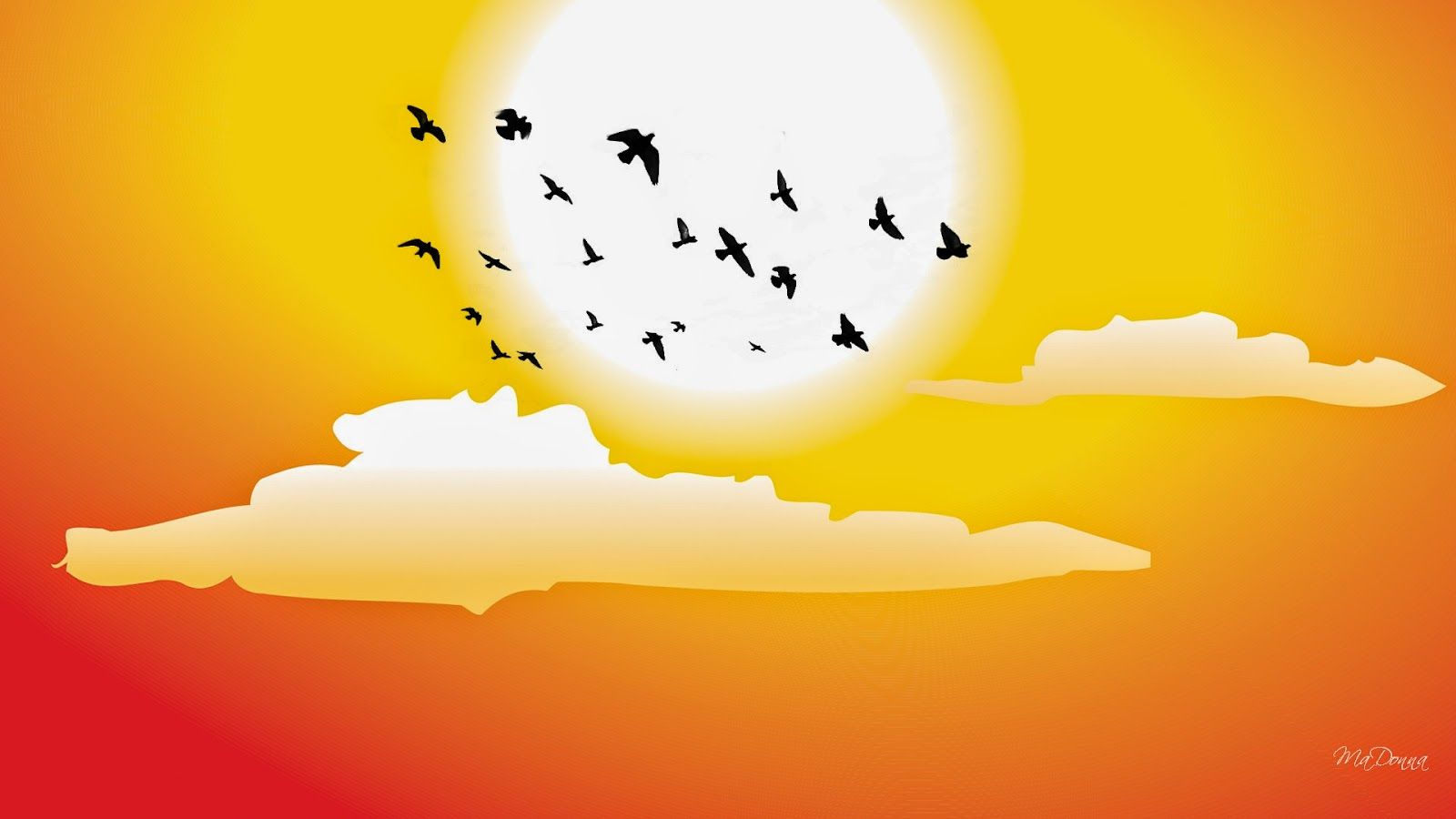 Download Free HD Good Morning Wallpaper Sun Rise With Birds HD Wallpaper