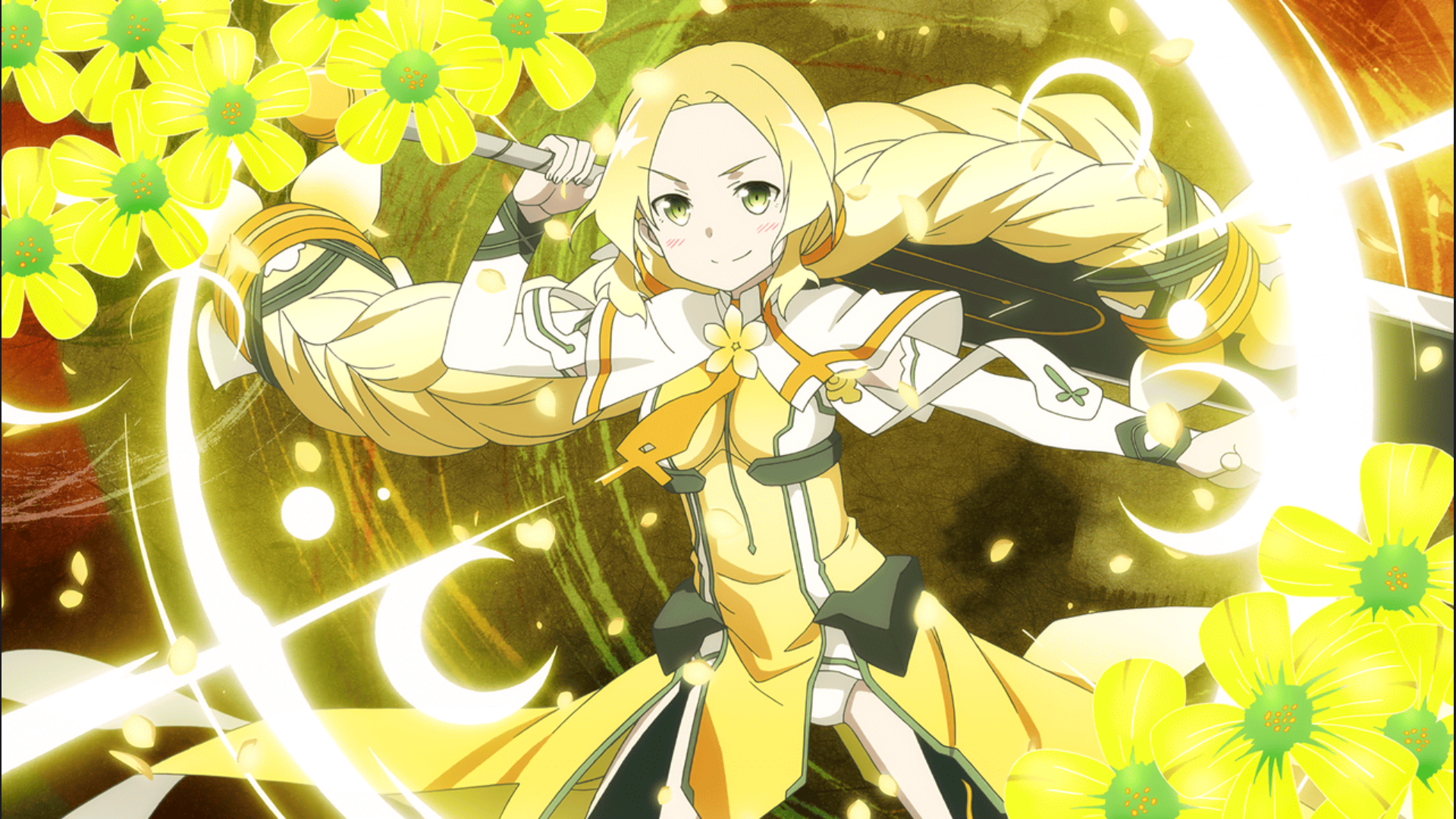 Wallpaper, yellow, Inubouzaki Fu, oxalis, Yuki Yuna is a Hero 1920x1080