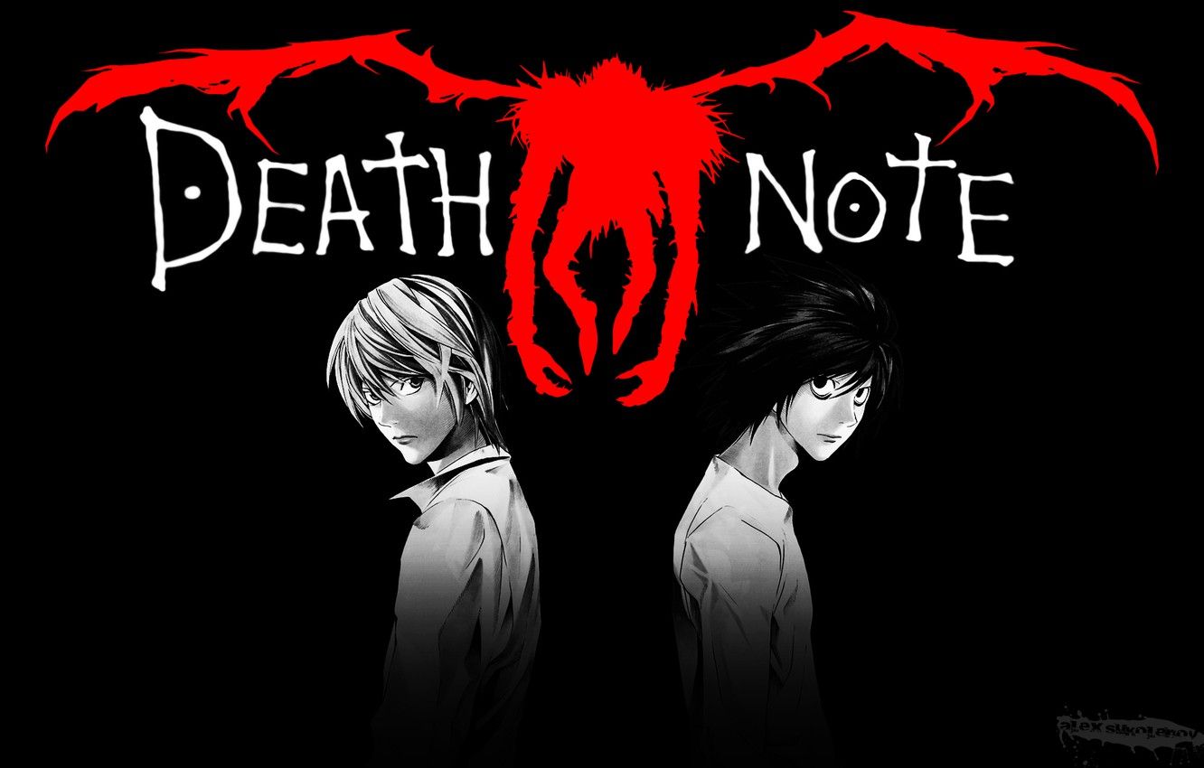 Wallpaper Light, Death Note, Light, Death note, Anime, Ryuk, Ryuk image for desktop, section прочее