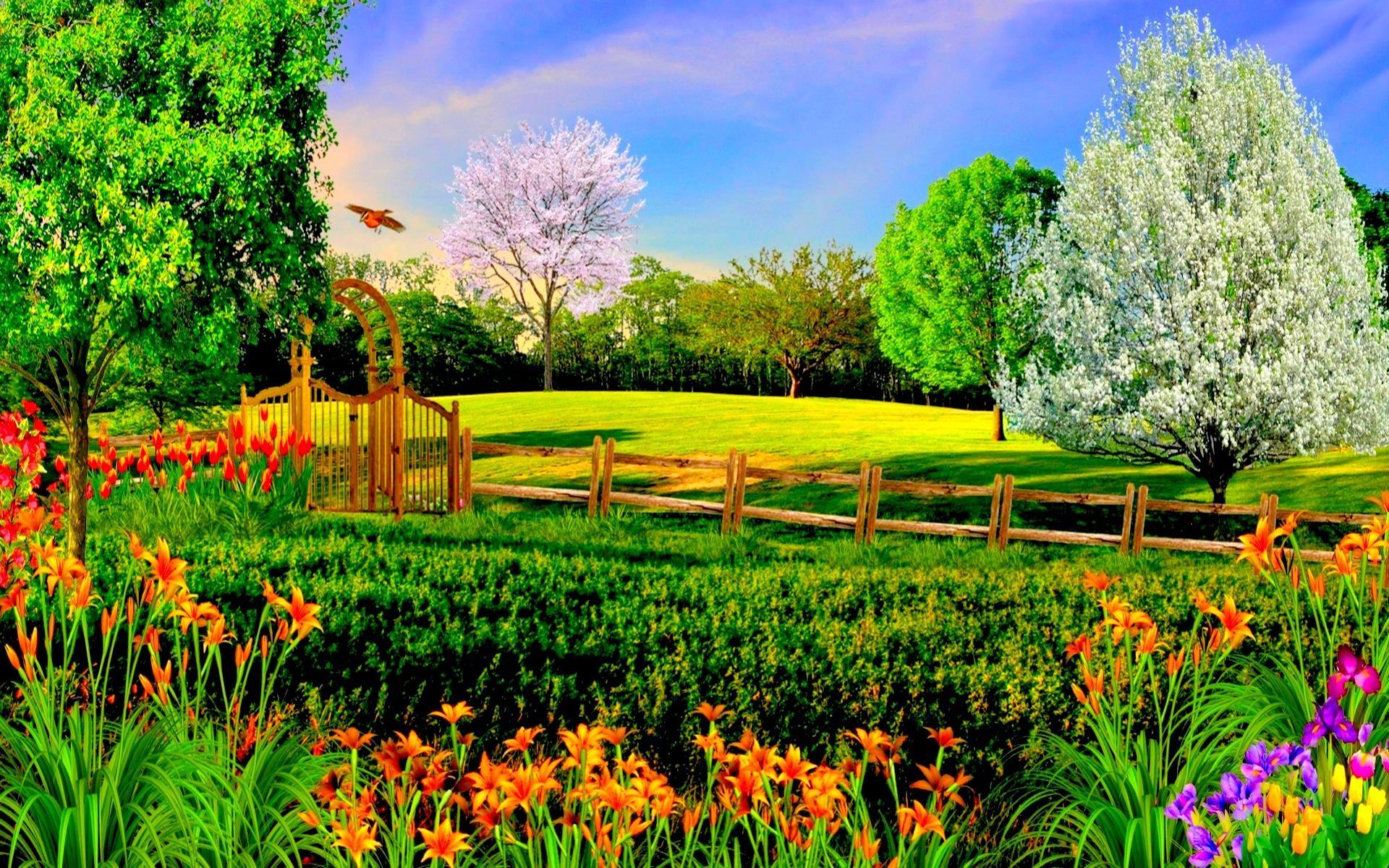 Summer Garden Desktop Wallpaper Free Summer Garden Desktop Background