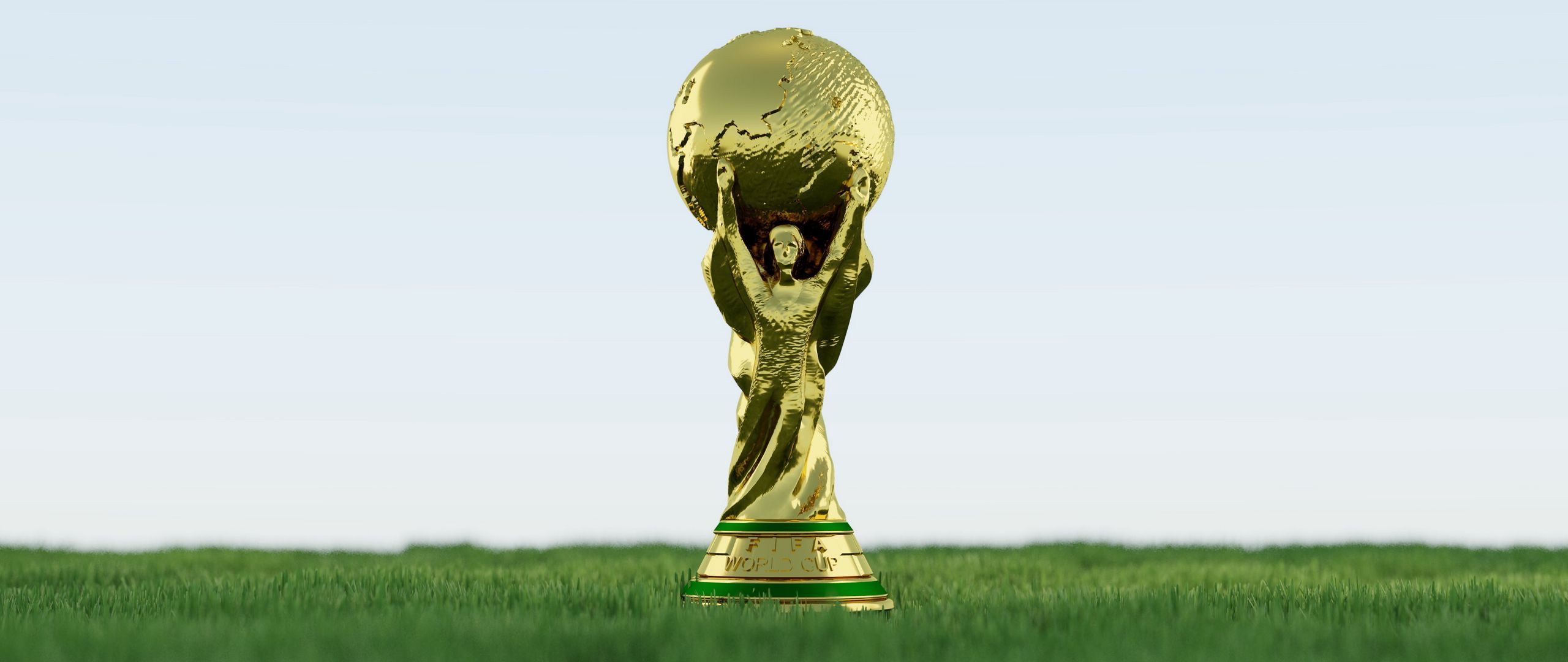 Download wallpaper 2560x1080 goblet, fifa world cup, football, trophy, championship dual wide 1080p HD background