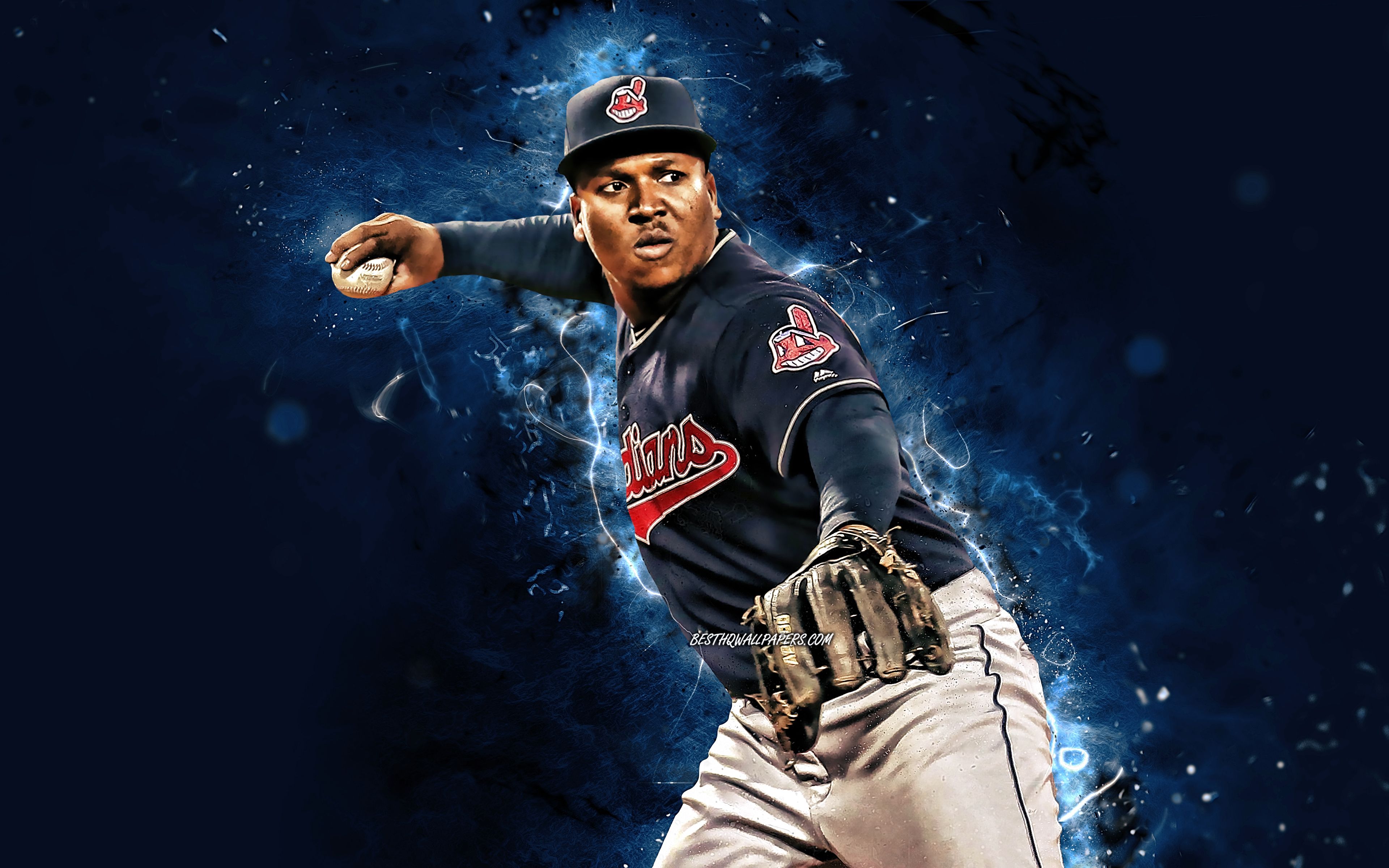 Download wallpaper Jose Ramirez, 4k, MLB, Atlanta Braves, pitcher, baseball, Jose Altagracia Ramirez, Major League Baseball, neon lights, Jose Ramirez Atlanta Braves, Jose Ramirez 4K for desktop with resolution 3840x2400. High Quality