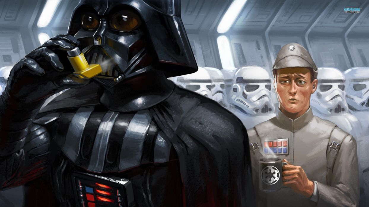 Star Wars stormtroopers Darth Vader drawn wallpaperx1080