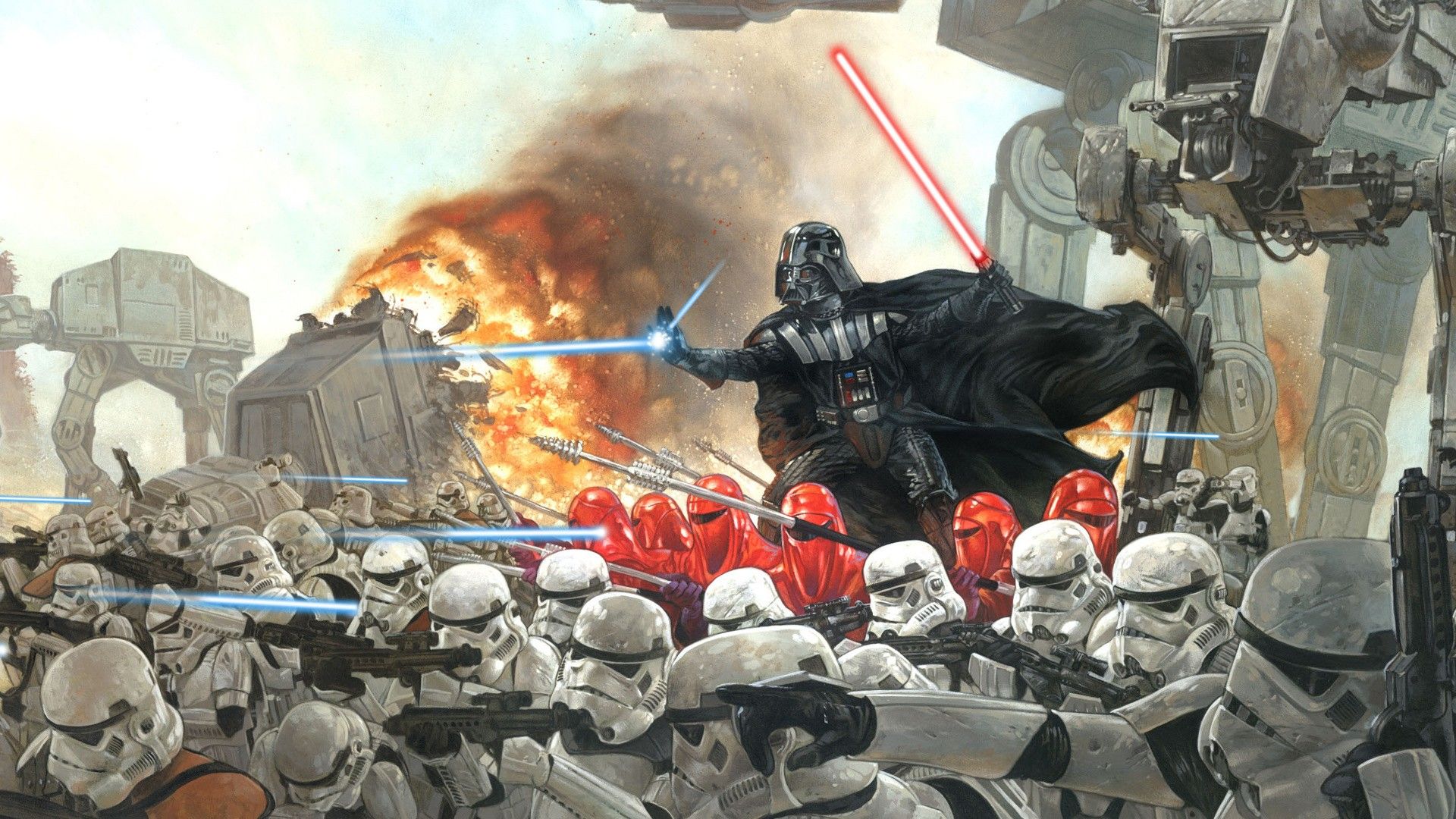 Star Wars stormtroopers Darth Vader dark side wallpaperx1080
