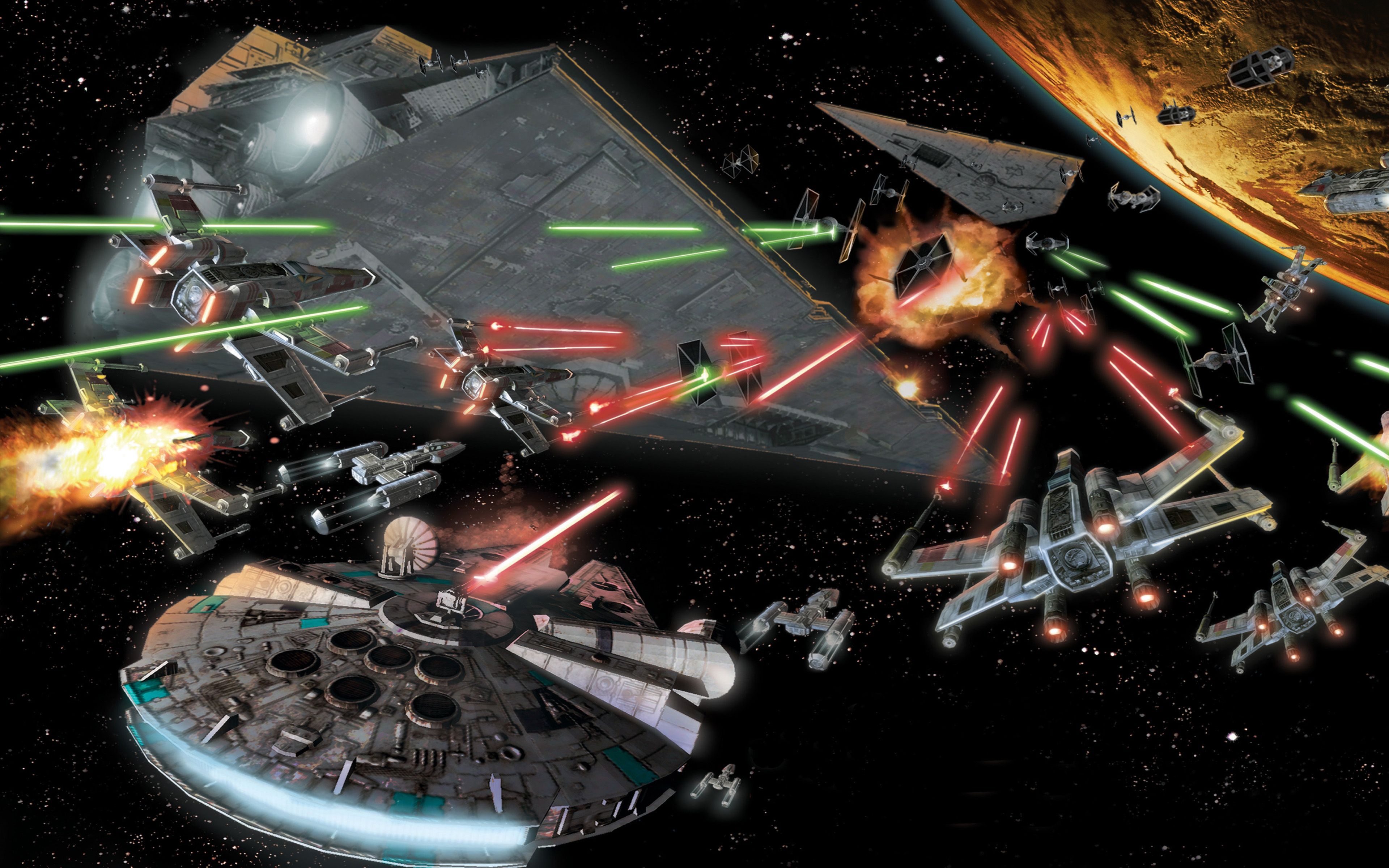 Star Wars Space Battle Art Wallpaper