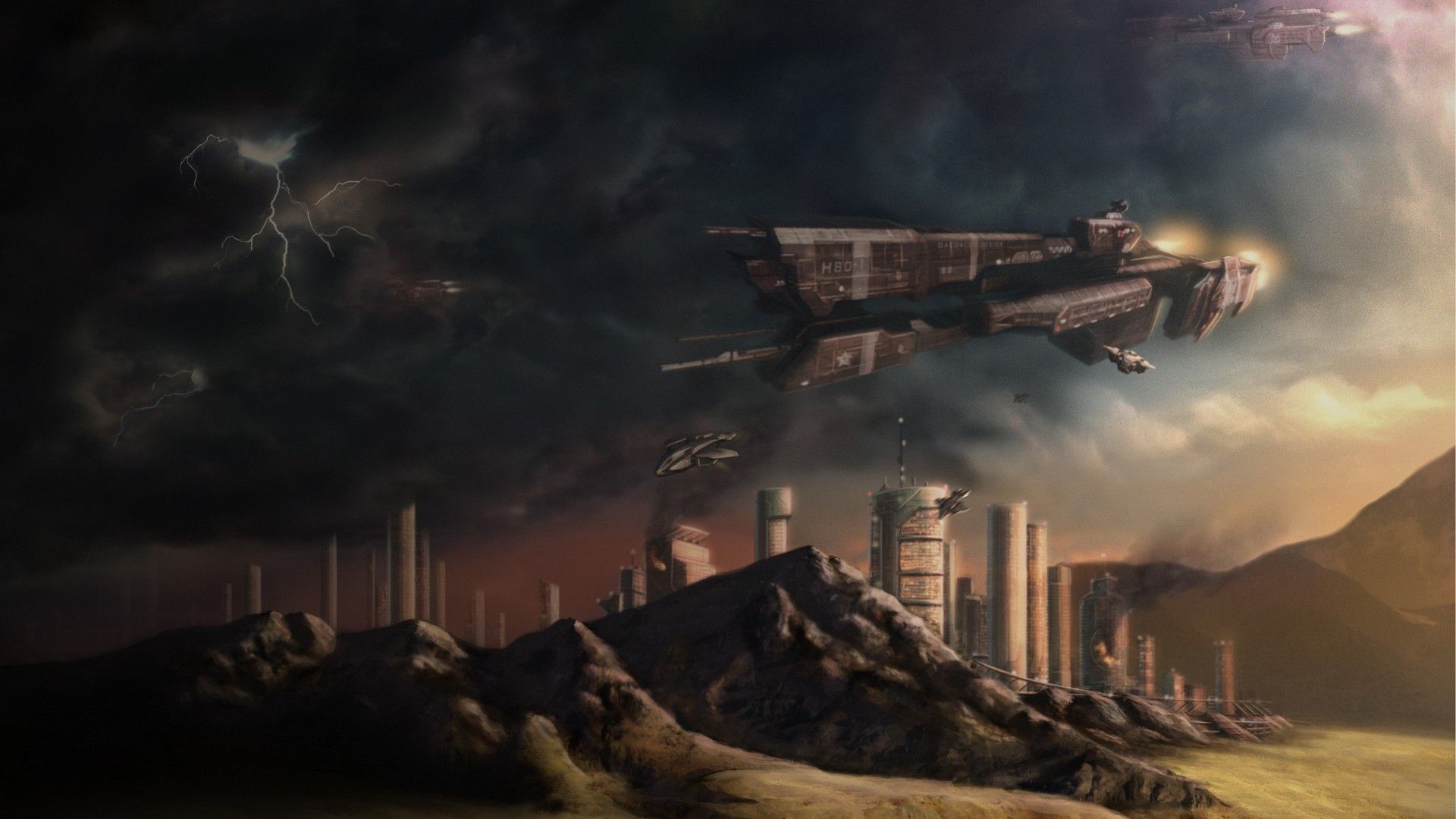 abstract aircraft futuristic storm halo spaceships science fiction vehicles unsc 1920x1080 wallpa