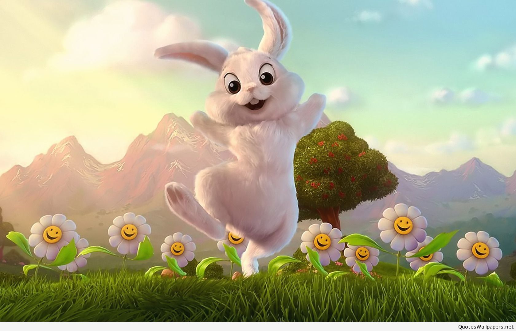 Similiar Cute Spring Easter Background Keywords Bunny On Holiday HD Wallpaper