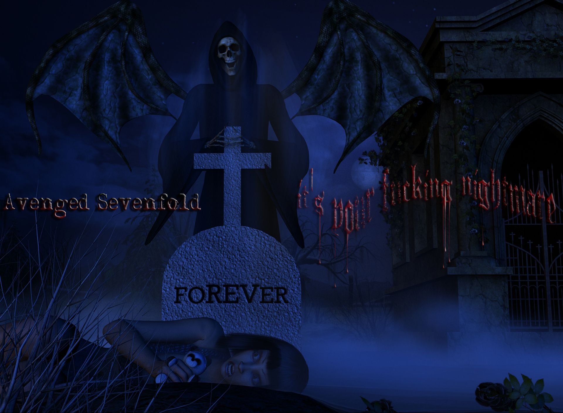 Wallpaper By Wicked Shadows: Avenged Sevenfold Nightmare Remix Wallpaper
