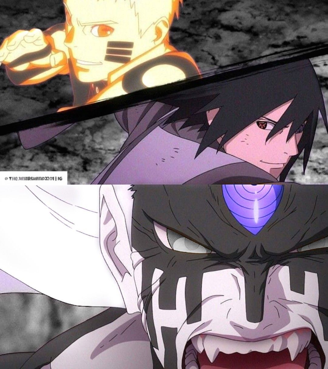 Naruto and Sasuke vs Momoshiki.