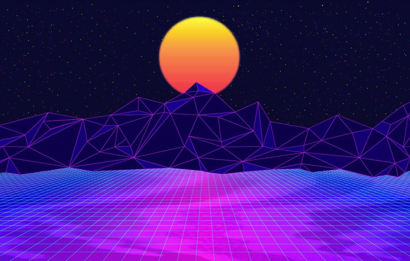 Wallpaper The sun, Mountains, Music, Space, 80s, Neon, 80's, Synth, Retrowave, Synthwave, New Retro Wave, Futuresynth, Sintav, Retrouve, Outrun image for desktop, section рендеринг