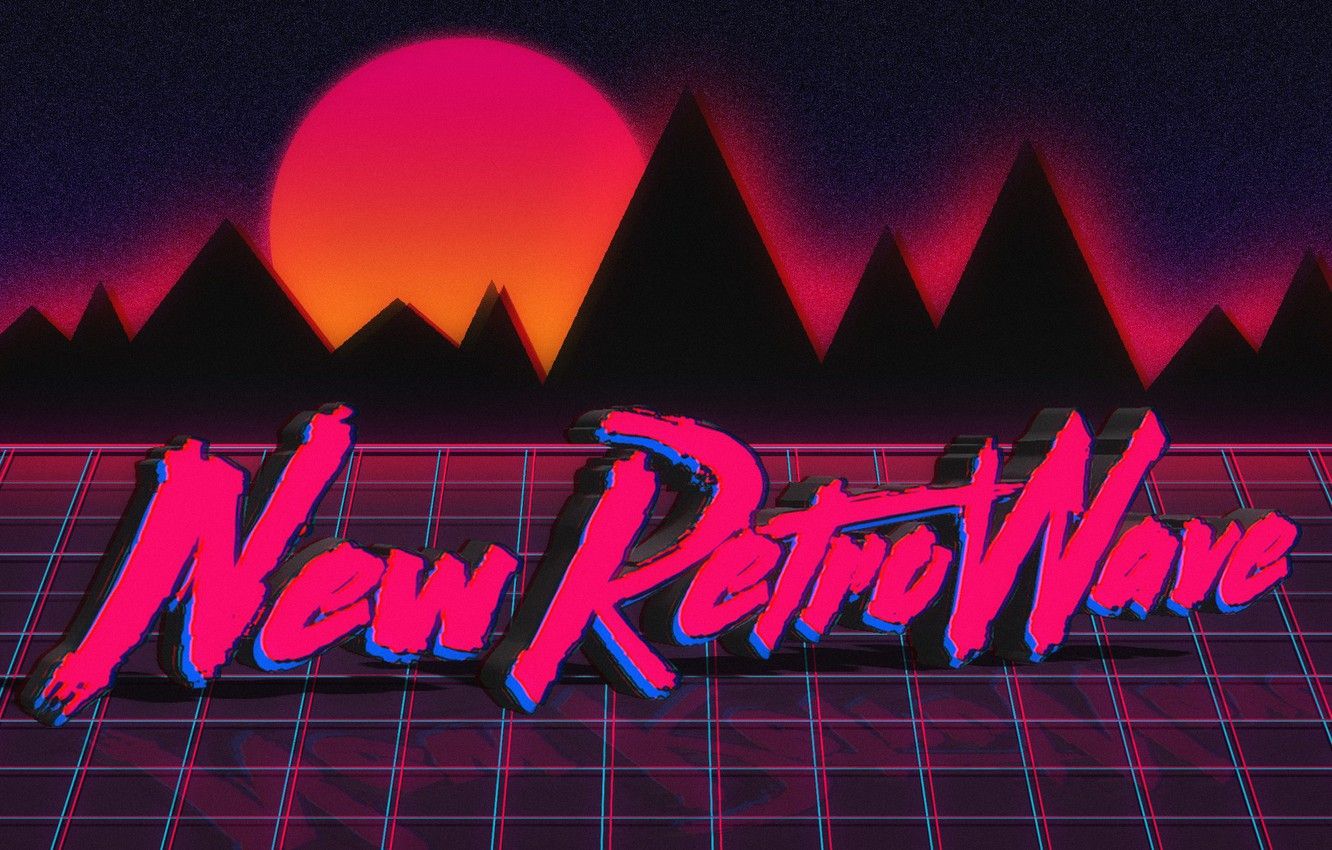 Wallpaper The Sun, Mountains, Music, Neon, Background, Electronic, Synthpop, VHS, Darkwave, Synth, Retrowave, Synth Pop, Sinti, Synthwave, Synth Pop Image For Desktop, Section музыка