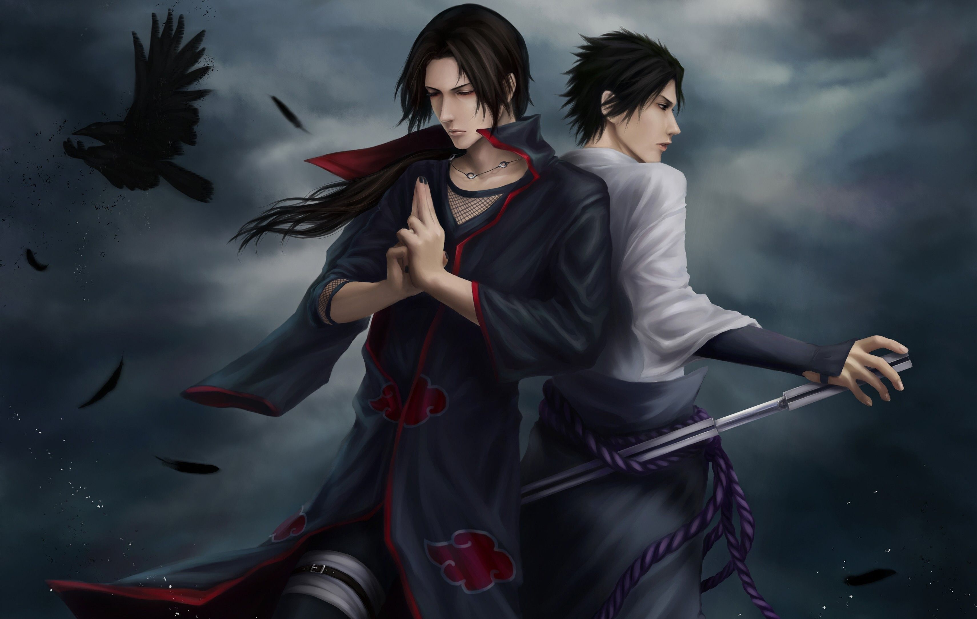 birds uchiha sasuke naruto shippuden akatsuki uchiha itachi anime boys crows swords
