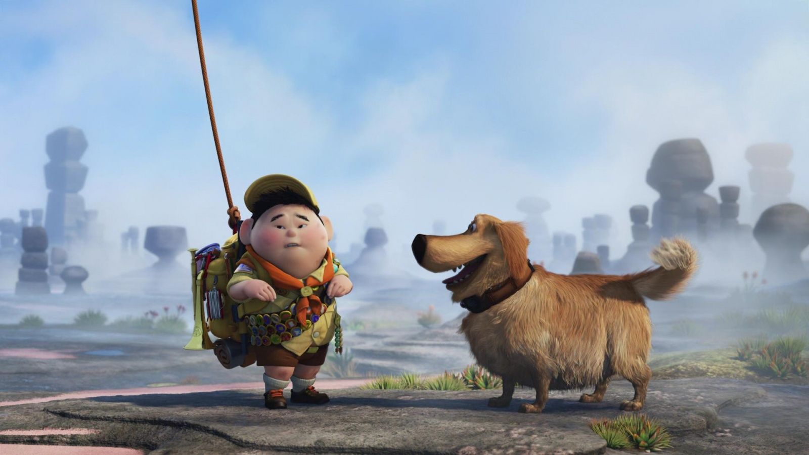 Cartoon Boy And Dog Wallpaper