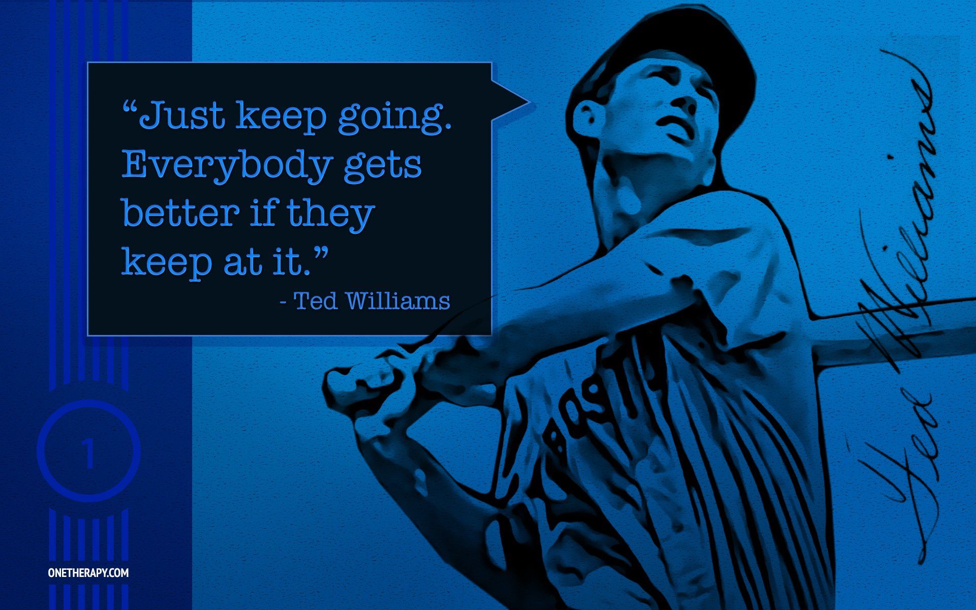 Ted Williams Inspirational Quote Desktop Background HD Wallpaper