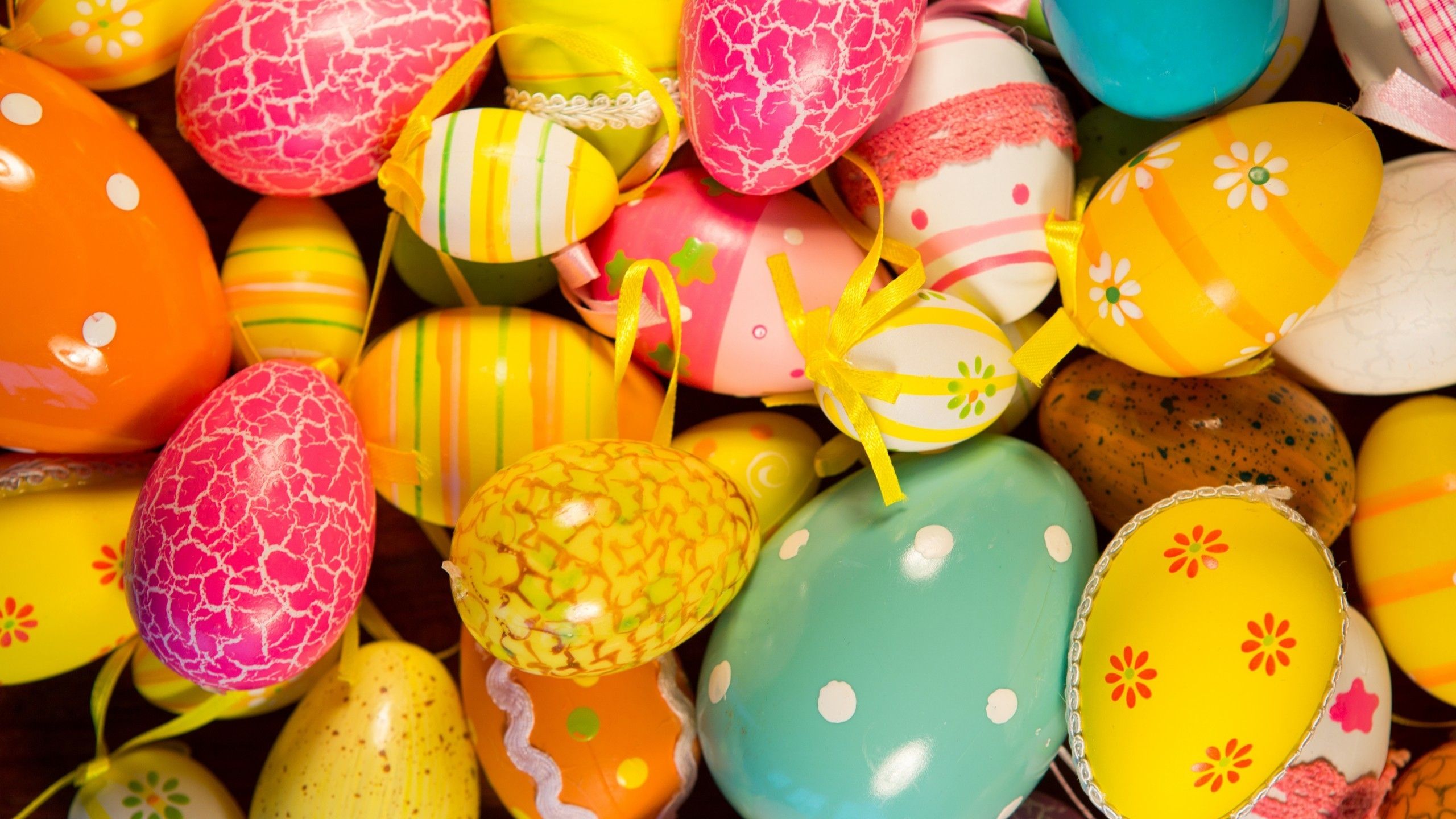 decoration, eggs, pink, holiday, white, Easter, yellow, blue, orange wallpaper