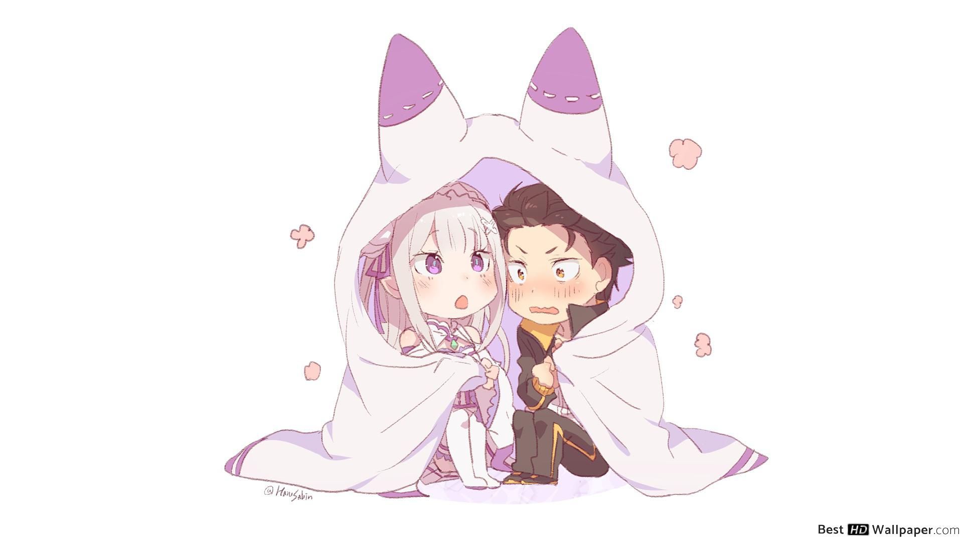 ReZero, Starting Life In Another World, Natsuki Subaru, Chibi HD wallpaper download