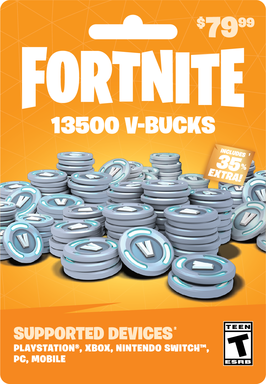 Fortnite 500 V Bucks, $79.99 Physical Card, Gearbox