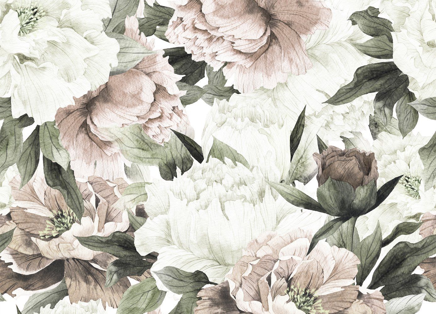 Blush Floral Wallpaper. Anewall Mural Wallpaper