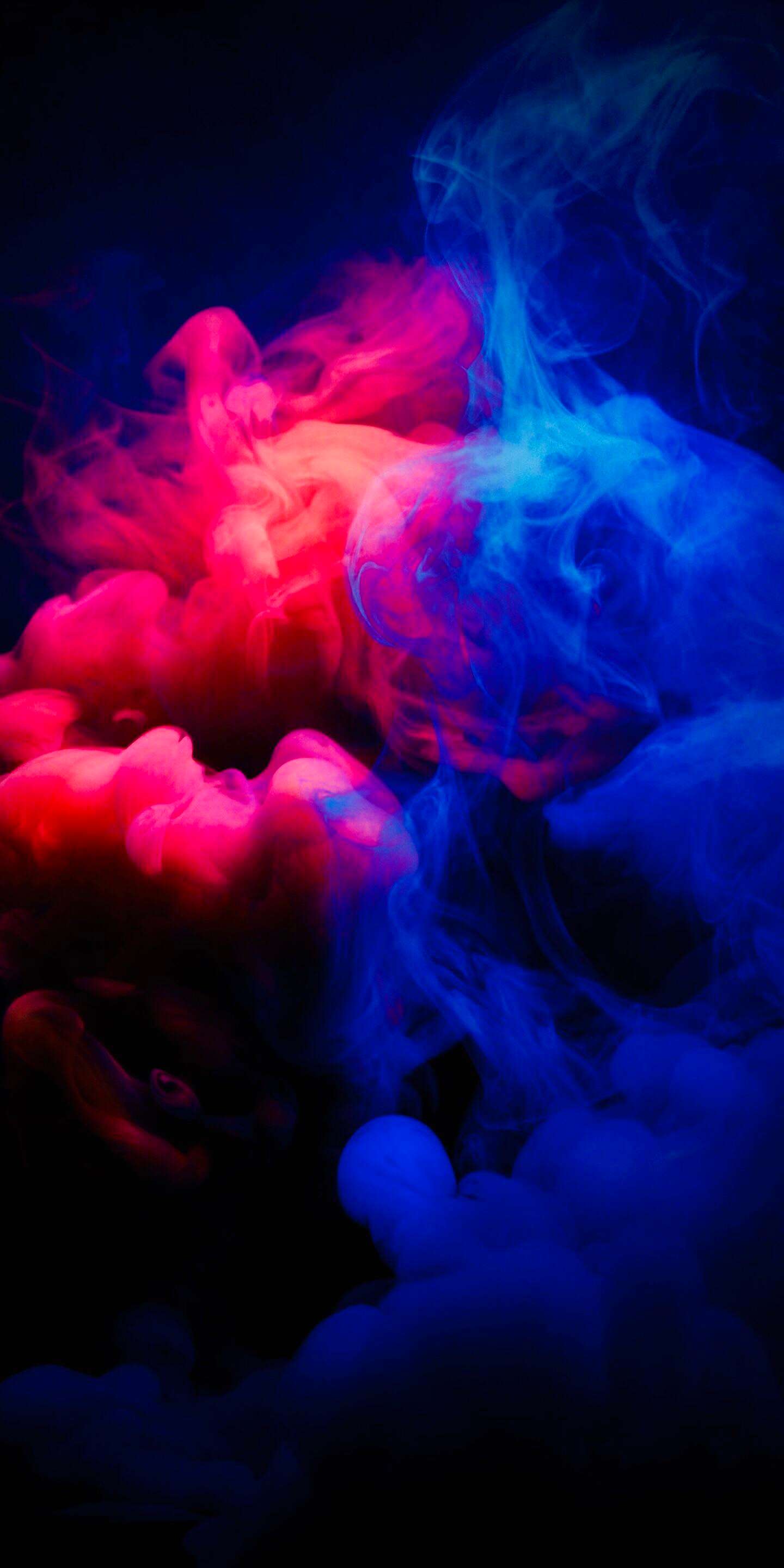 Wallpaper Red And Blue Smoke Background