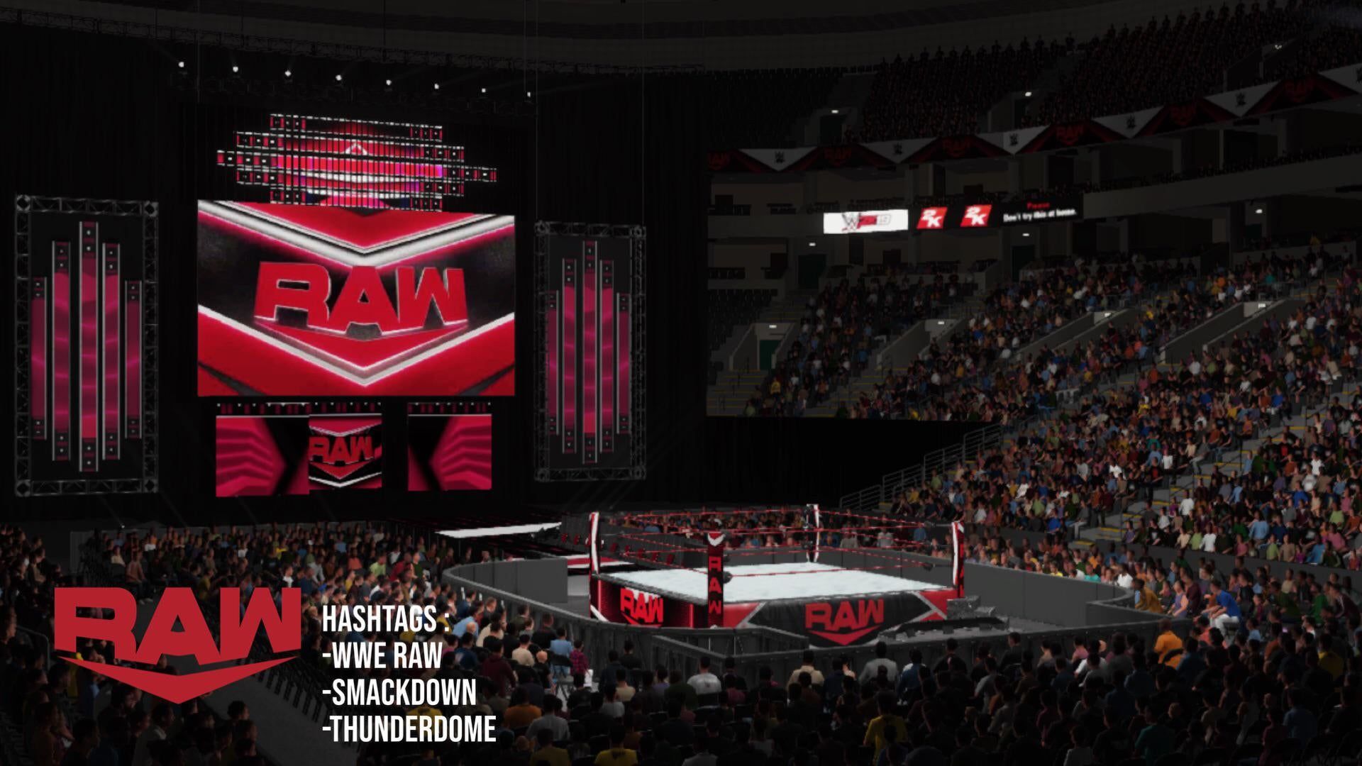 Xbox 1 WWE 2k19) Updated Raw And Smackdown Thunderdome Arenas Credit To U Th_shark_club For Logos