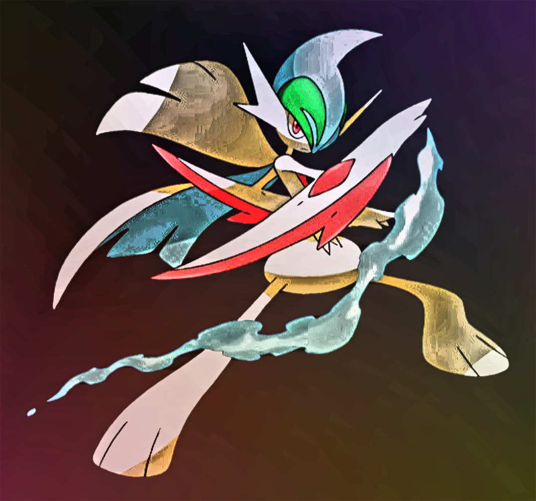 I edited a Gallade picture I found on Google to fit a phones wallpaper. 